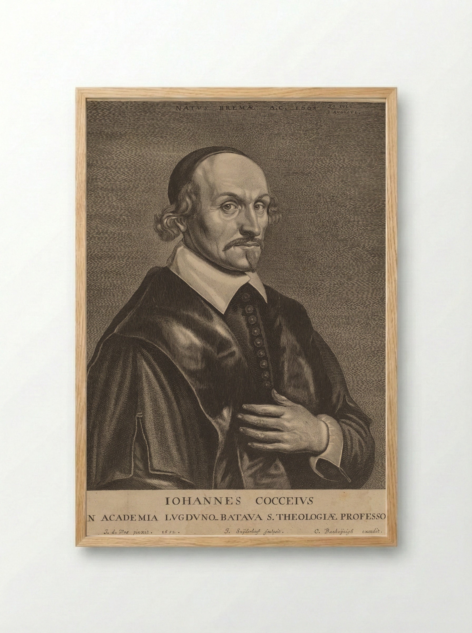 Johannes Cocceius - Jonas Suyderhoef - Framed Print Wood