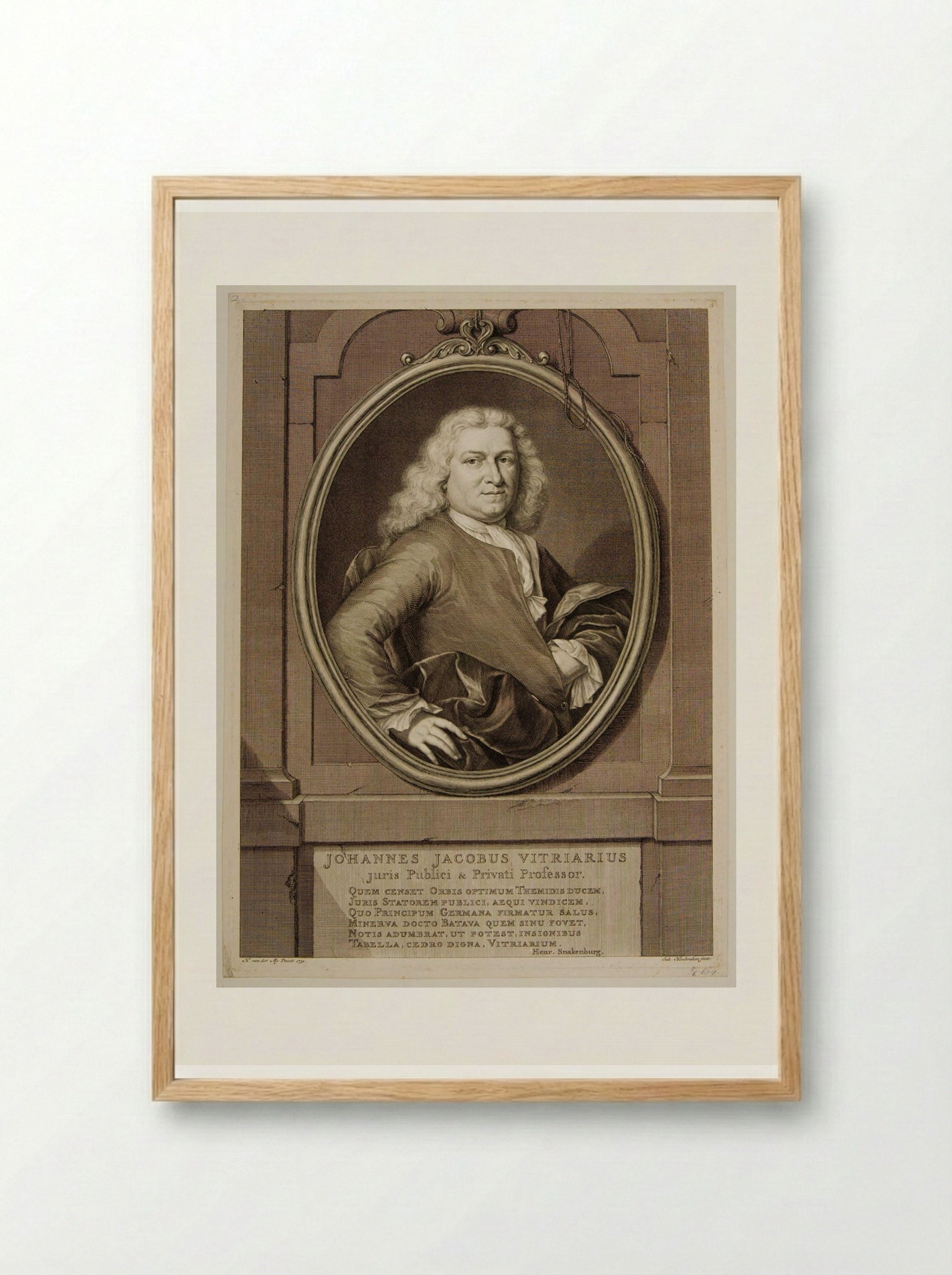 Johannes Jacobus Vitriarius - Jacobus Houbraken - Framed Print Wood