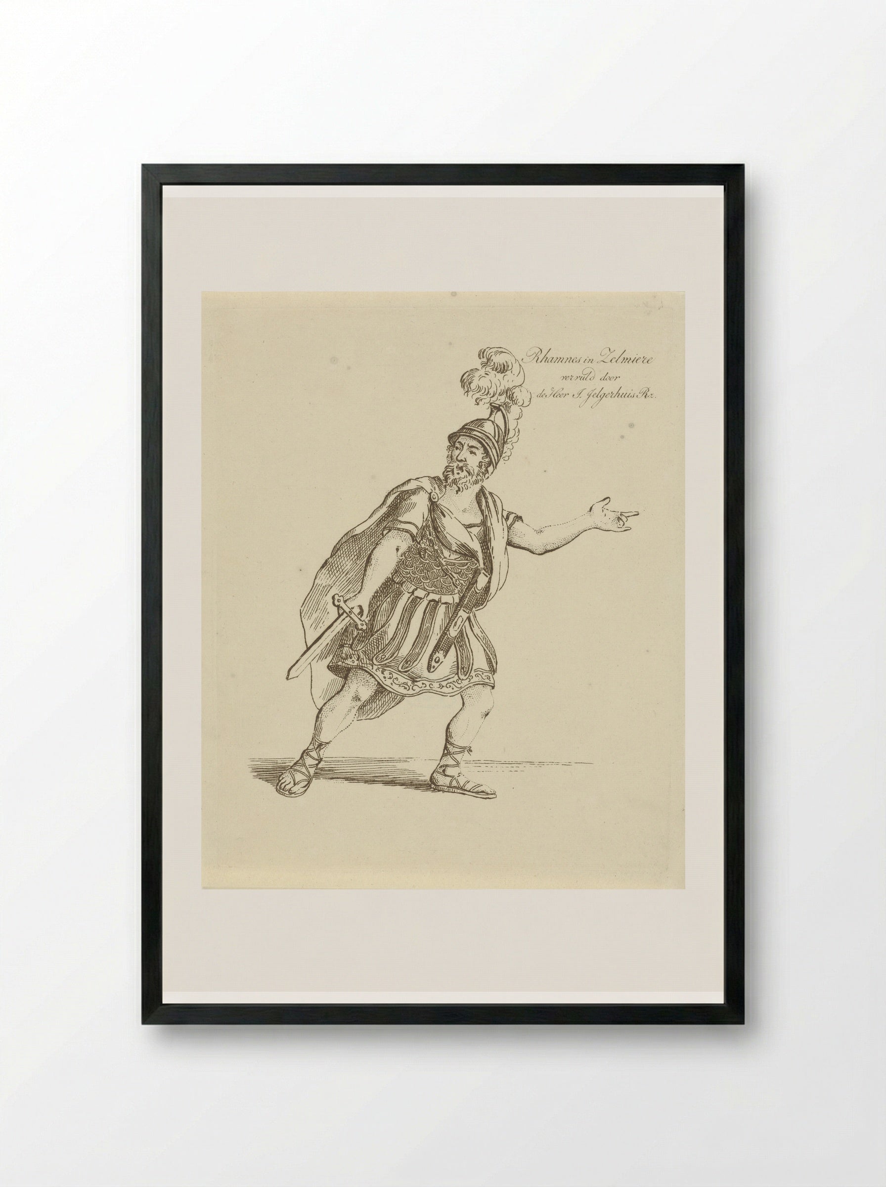 Johannes Jelgerhuis in the role of Rhamnes - Johannes Jelgerhuis - Framed Print Black
