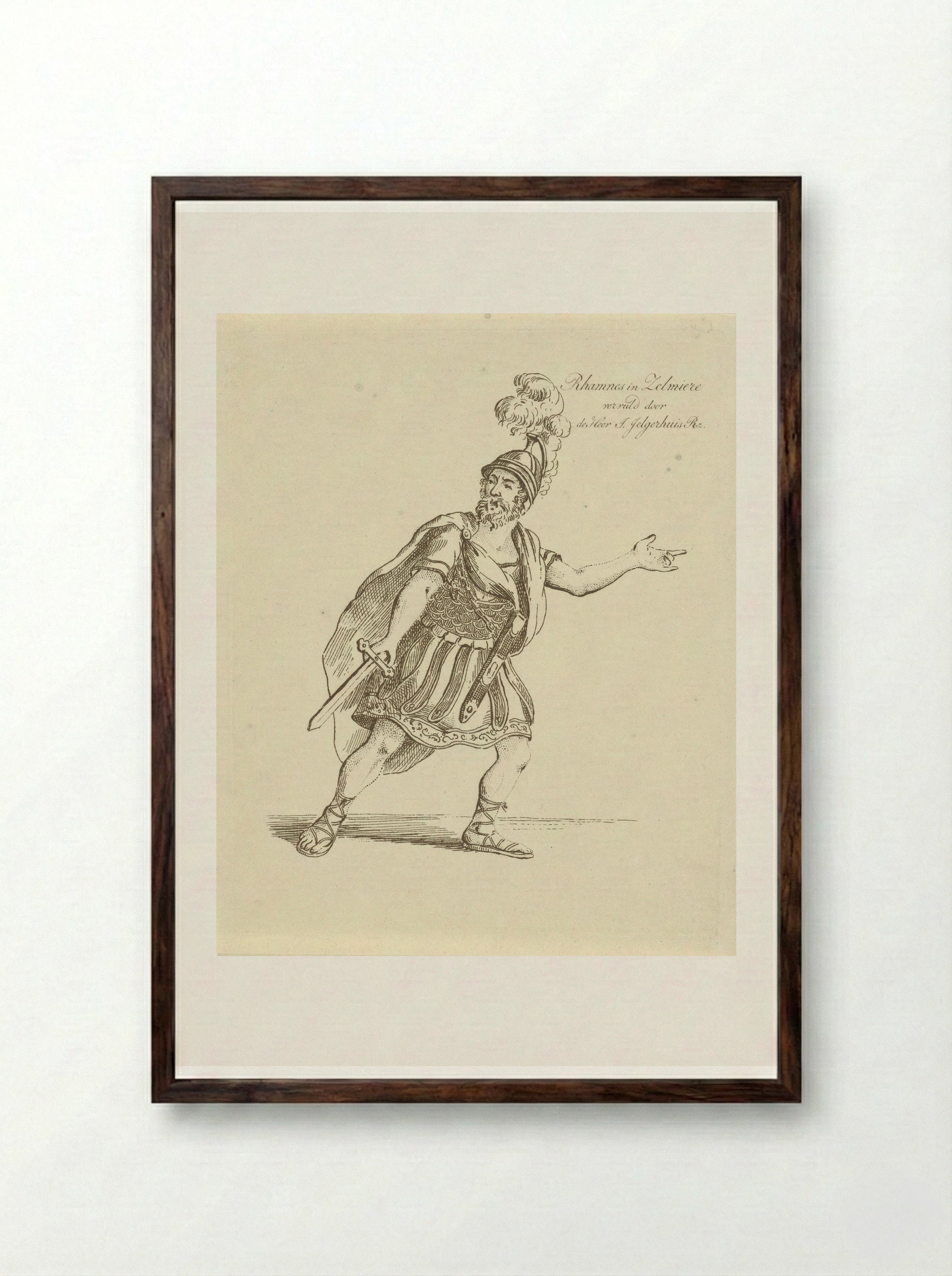 Johannes Jelgerhuis in the role of Rhamnes - Johannes Jelgerhuis - Framed Print Dark Wood
