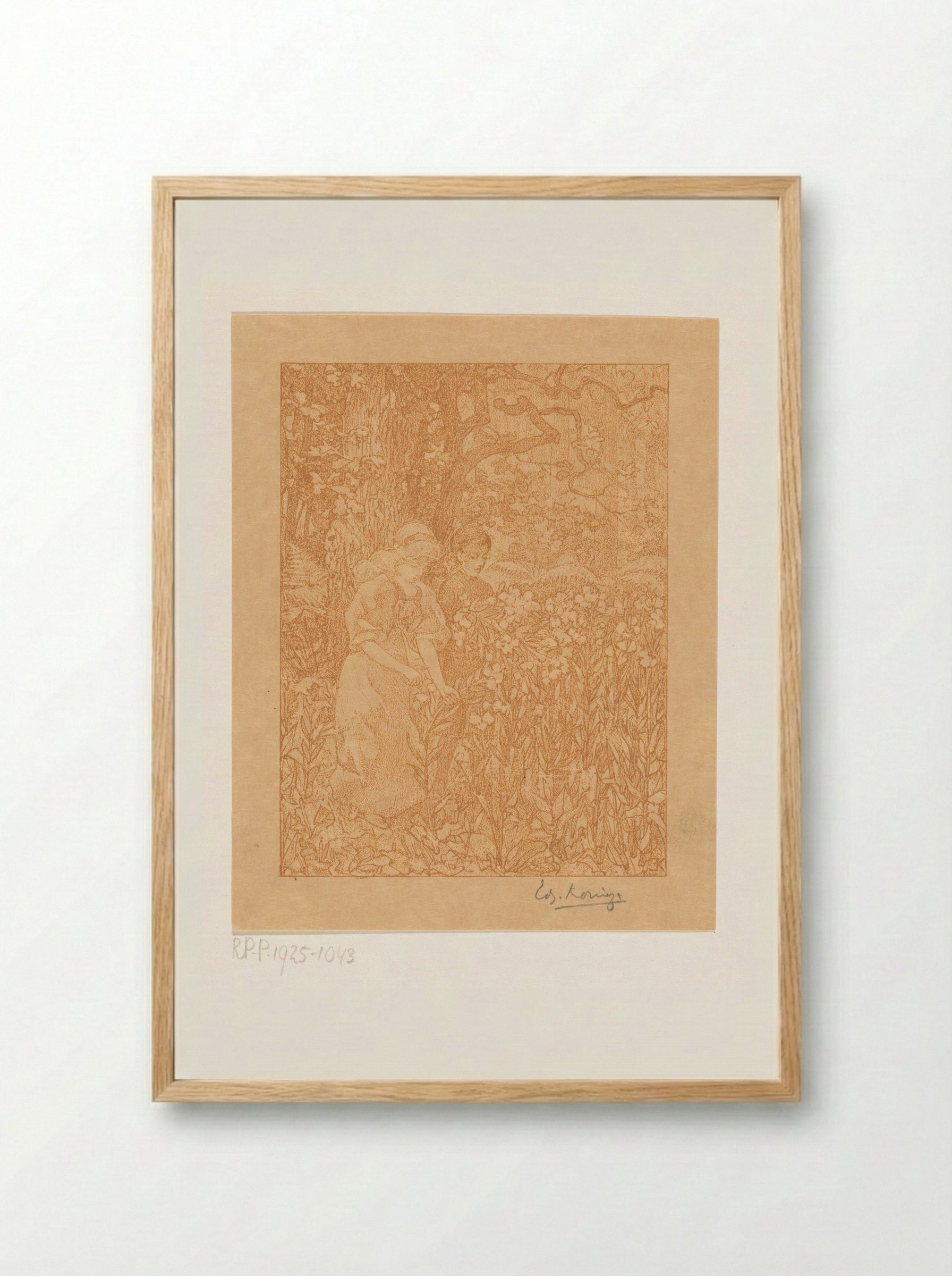 Johannes en Robinetta in een veld met bloemen - Edzard Koning - Framed Print Wood