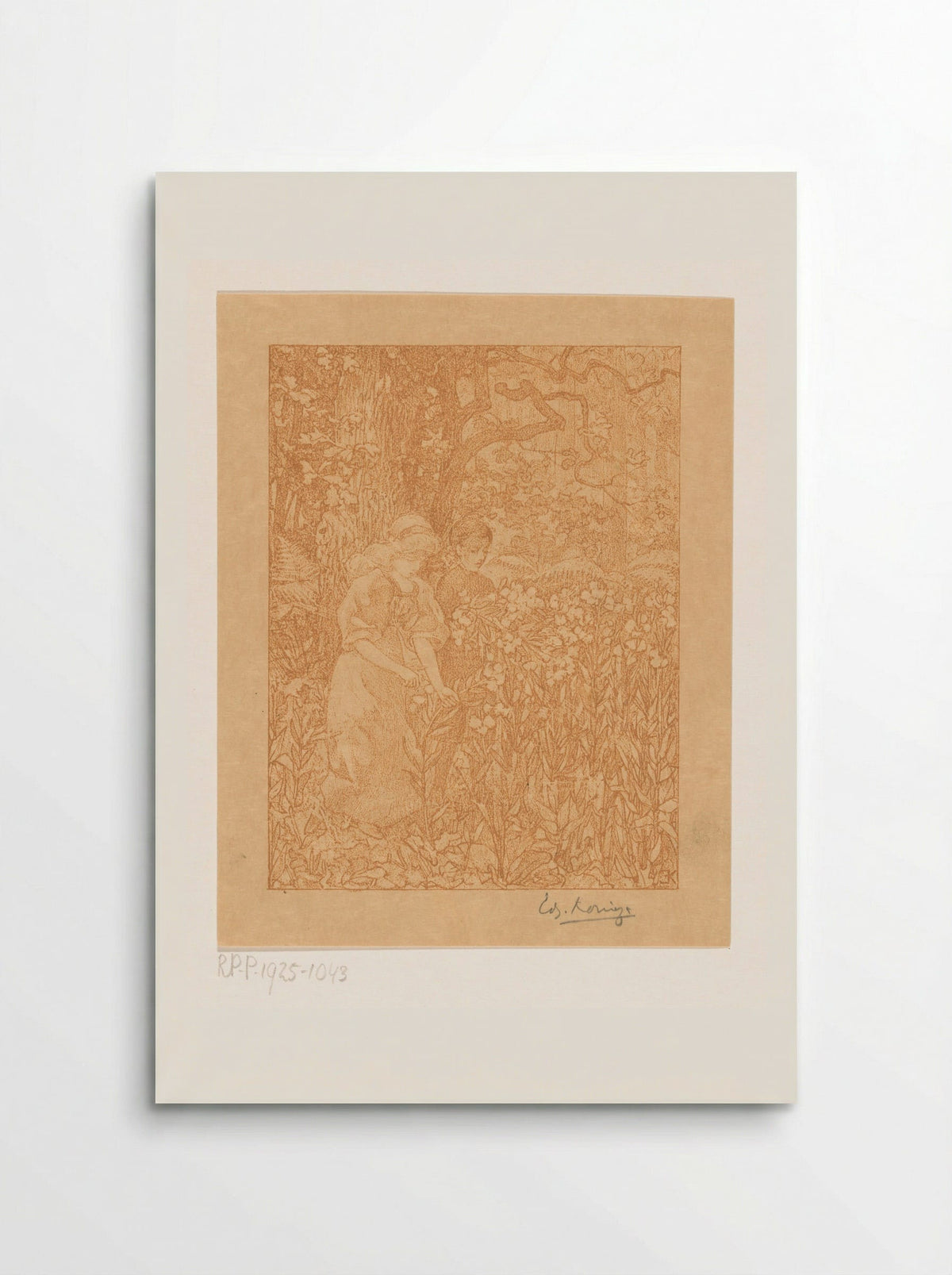 Johannes en Robinetta in een veld met bloemen - Edzard Koning - Poster