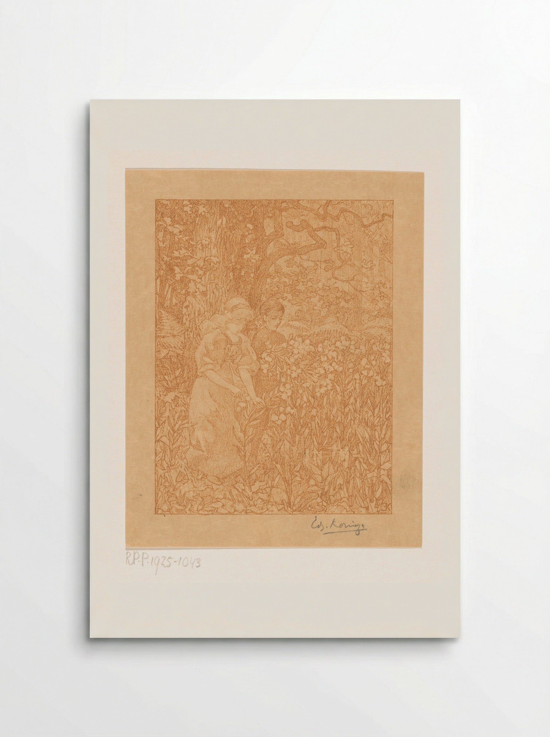 Johannes en Robinetta in een veld met bloemen - Edzard Koning - Poster