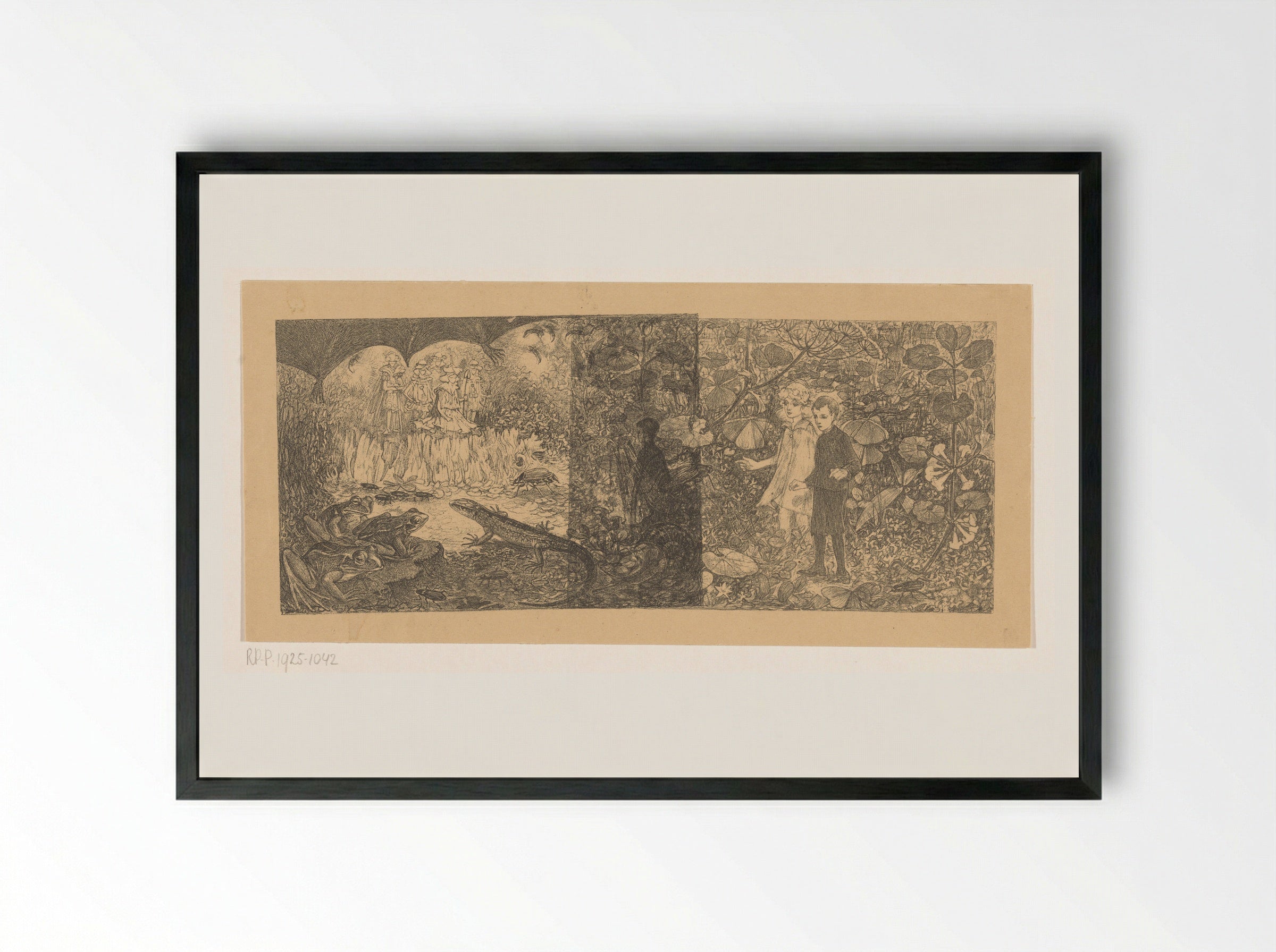 Johannes en Windekind bij de elfenkoning Oberon - Edzard Koning - Framed Print Black