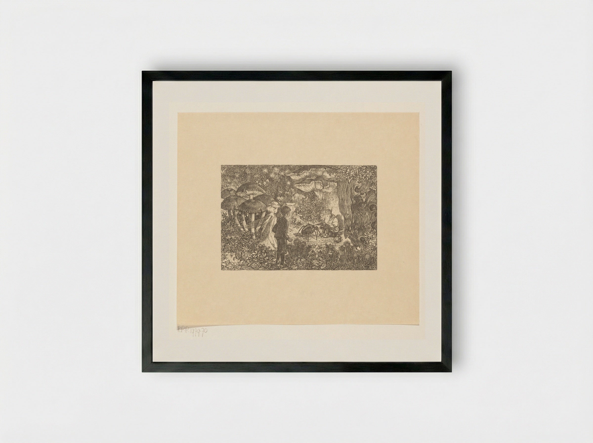 Johannes en Windekind op bezoek bij de kabouter Wistik - Edzard Koning - Framed Print Black