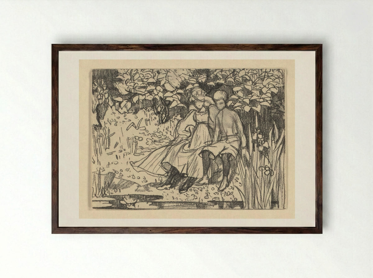 Johannes en Windekind - Edzard Koning - Framed Print Dark Wood