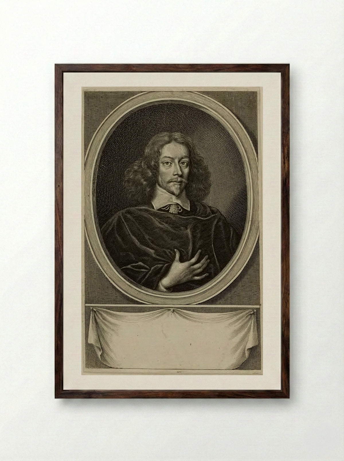 John Bulwer - William Faithorne the Elder - Framed Print Dark Wood