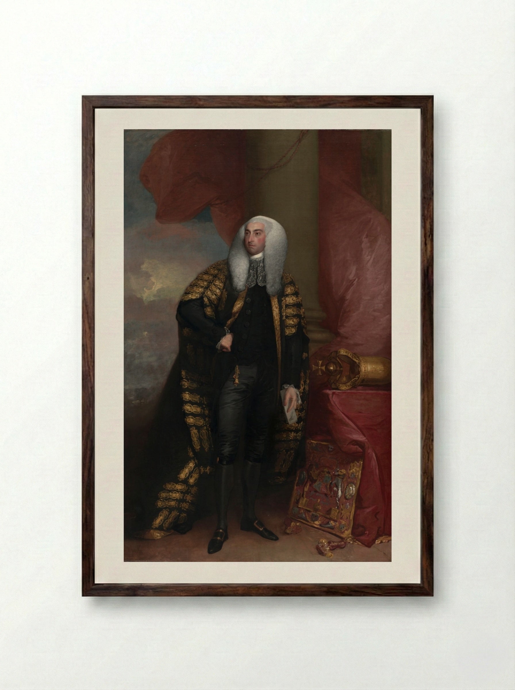 John FitzGibbon, 1st Earl of Clare - Gilbert Stuart - Framed Print Dark Wood