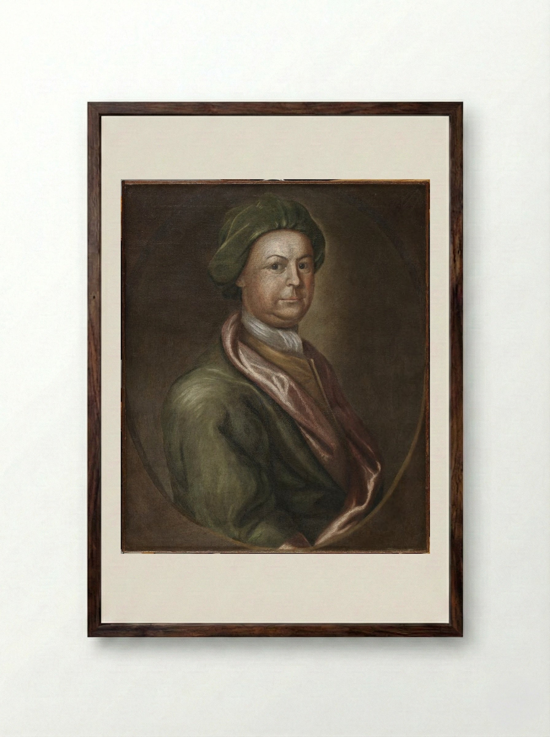 John Lovell (1710-1778) - Nathaniel Smibert - Framed Print Dark Wood
