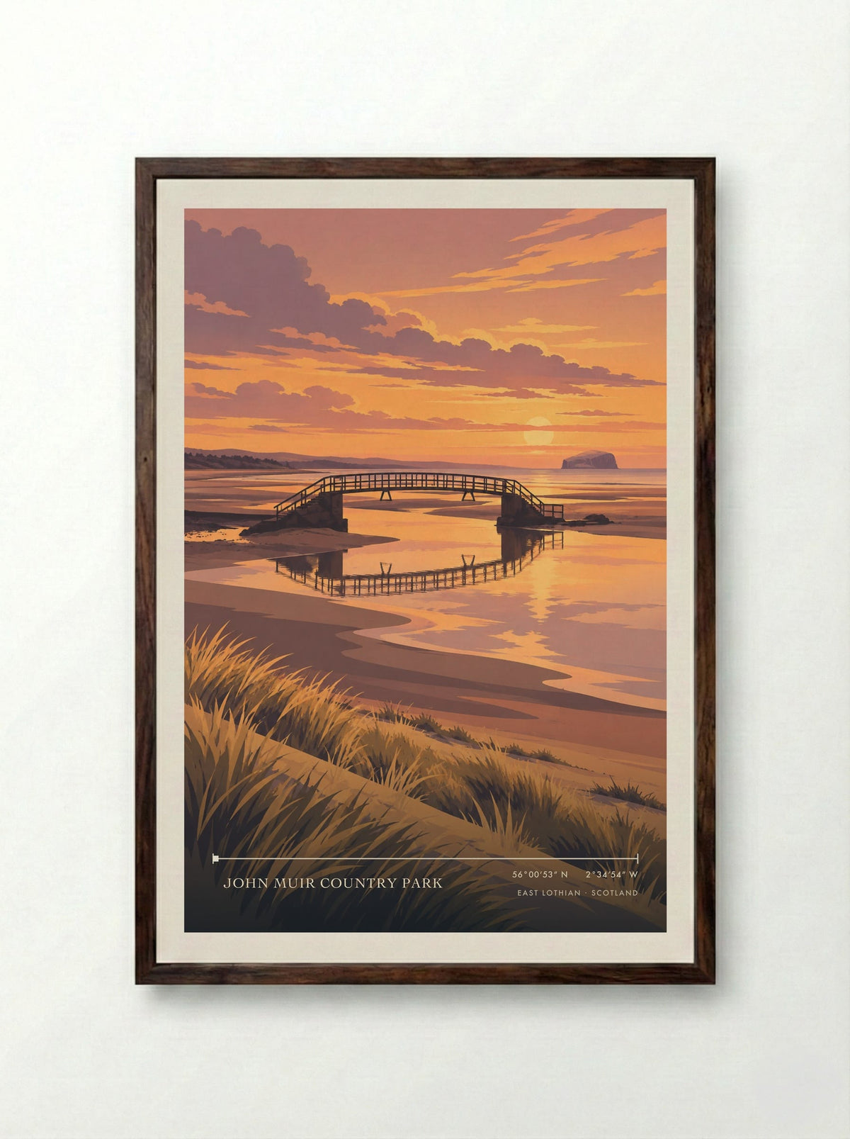 John Muir Country Park, East Lothian | Travel Poster - Framed Print Dark Wood