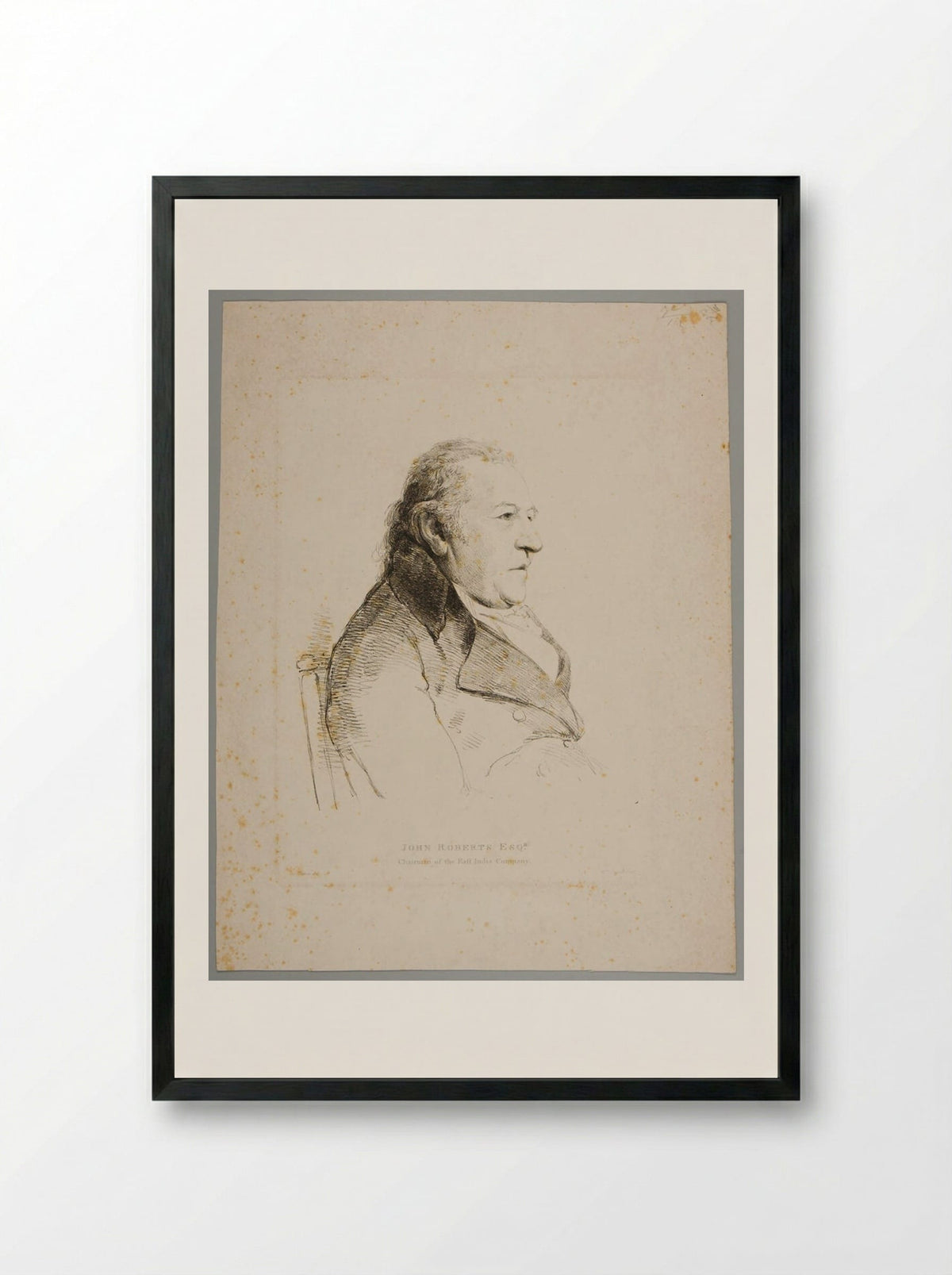 John Roberts, Chairman of the East India Company - William Daniell - Framed Print Black