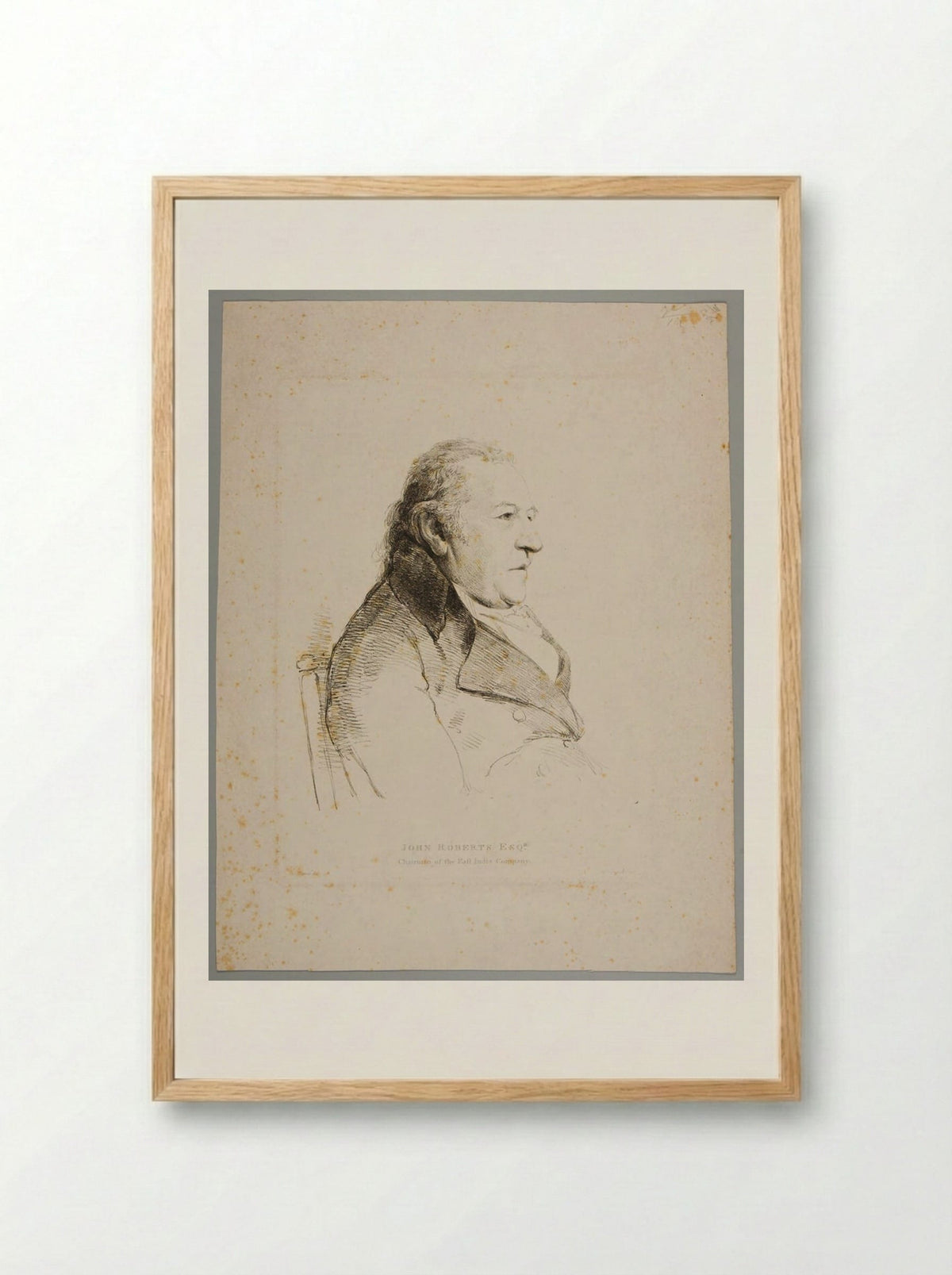 John Roberts, Chairman of the East India Company - William Daniell - Framed Print Wood