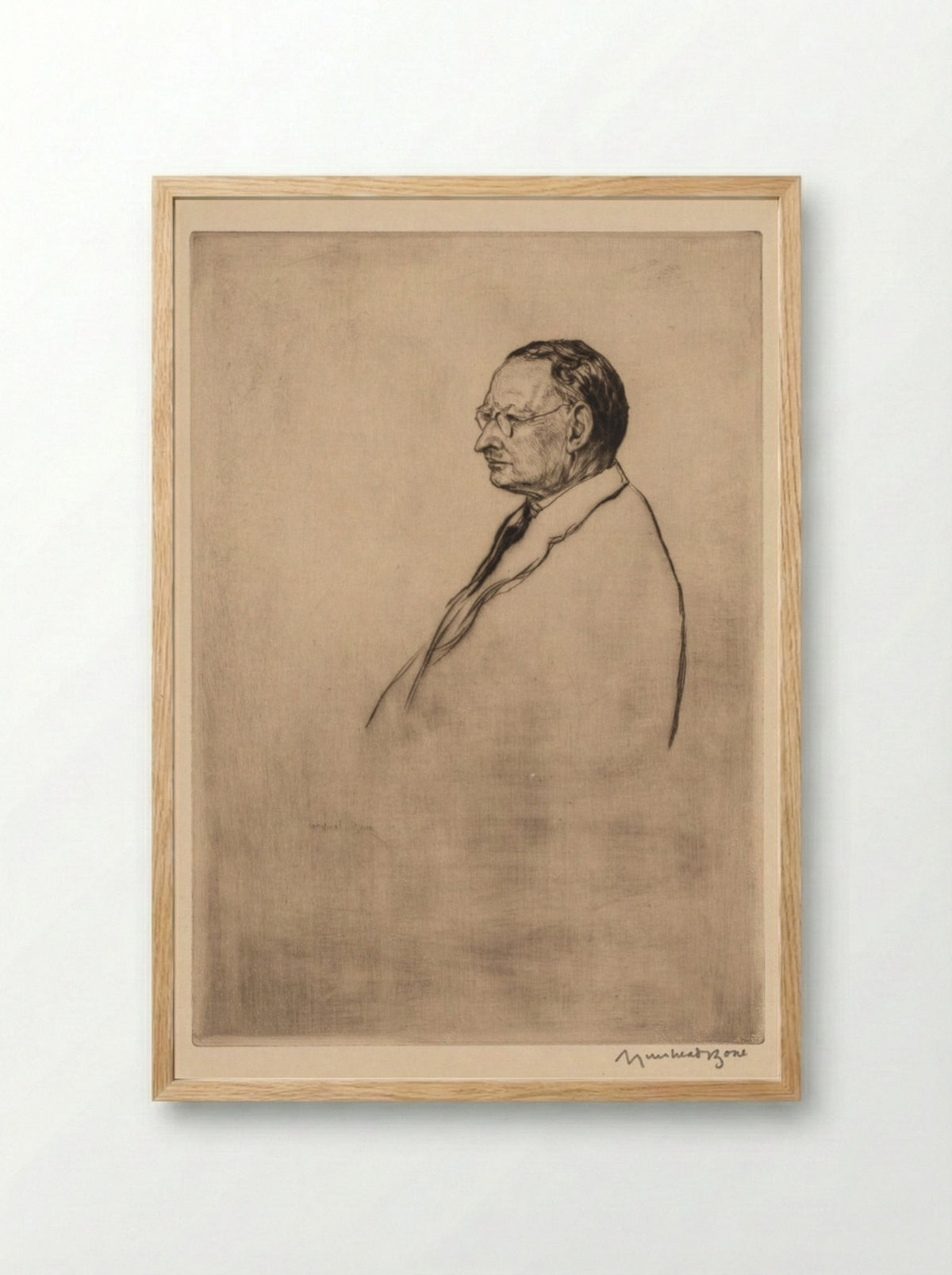 John Robertson, J. P., Dundee - Muirhead Bone - Framed Print Wood