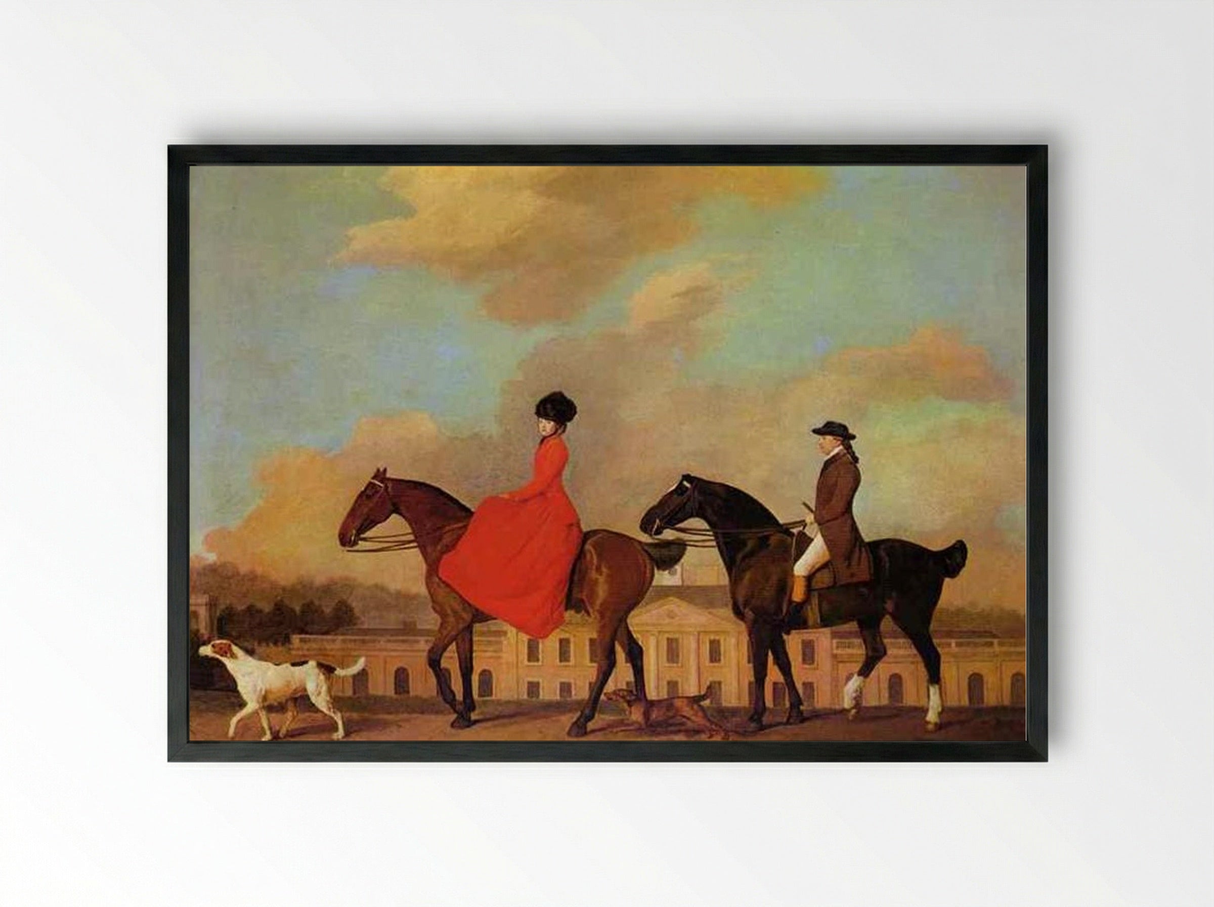 John and Sophia Musters riding at Colwick Hall - George Stubbs - Framed Print Black