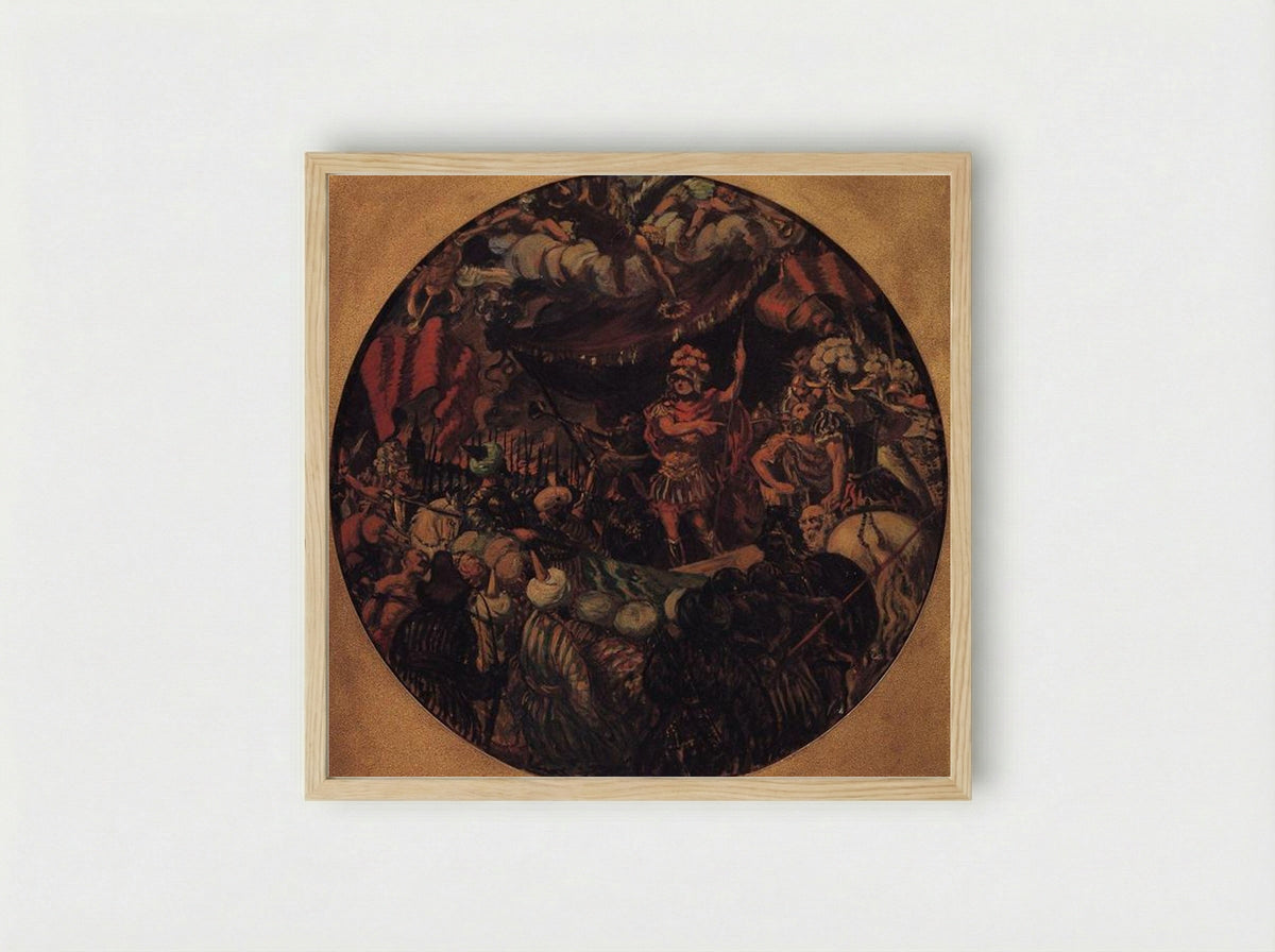 Joining Kazan to Russia. Allegory - Boris Kustodiev - Framed Print Wood