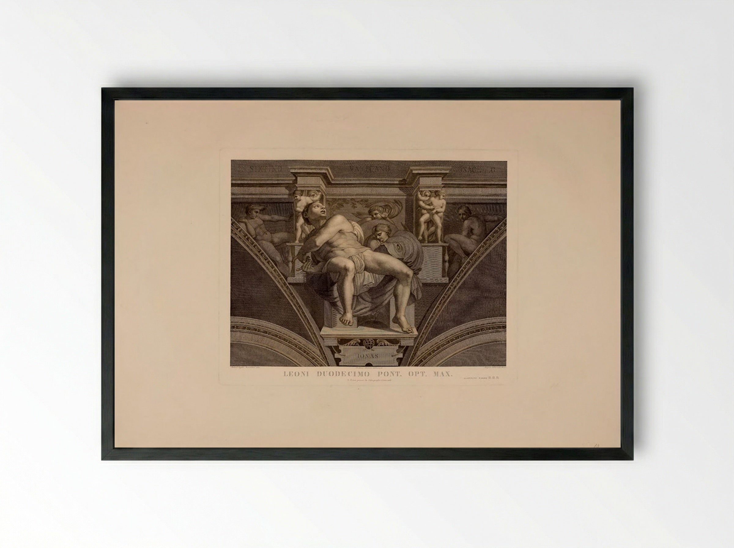 Jonah (After Michelangelo) - Domenico Cunego - Framed Print Black