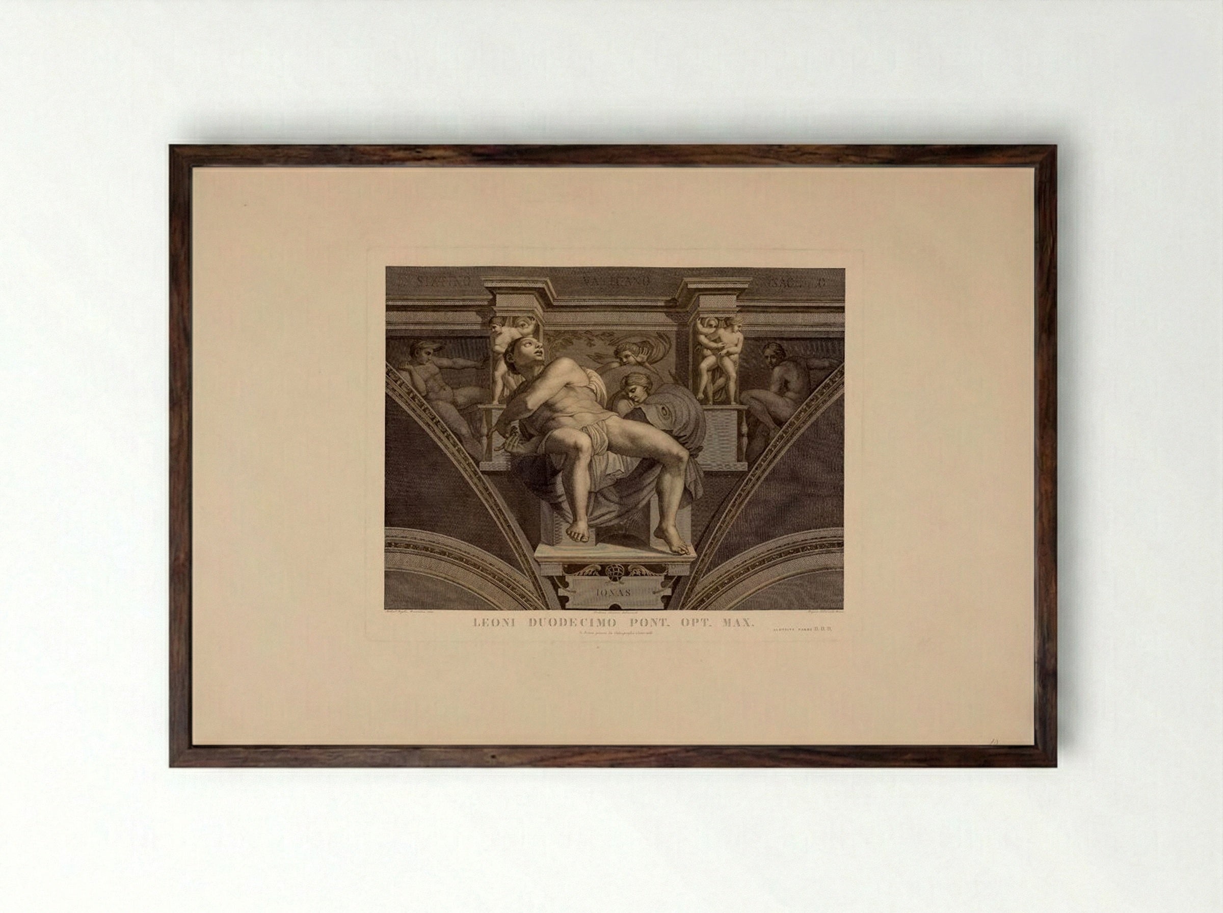 Jonah (After Michelangelo) - Domenico Cunego - Framed Print Dark Wood