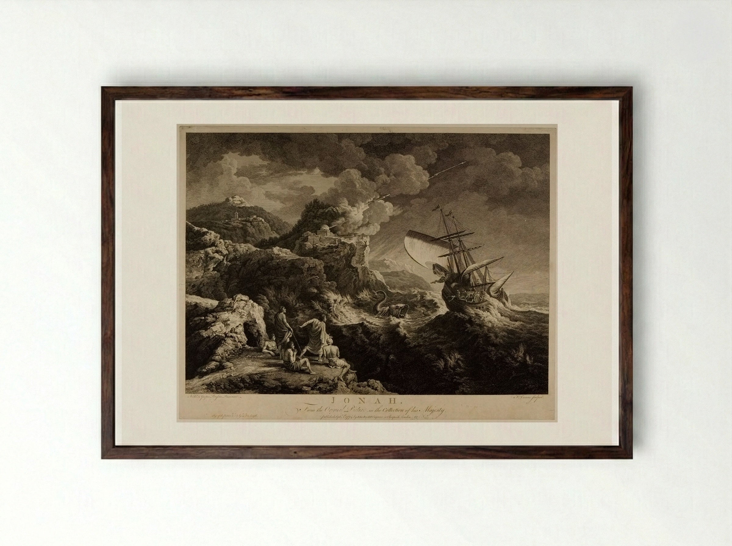 Jonah - François Vivares - Framed Print Dark Wood
