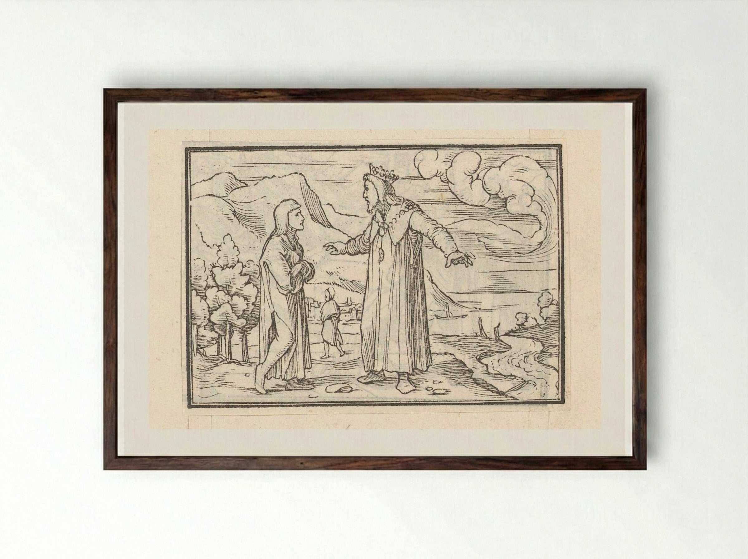 Jonathan Seeks Out David - Veit Rudolf Specklin - Framed Print Dark Wood