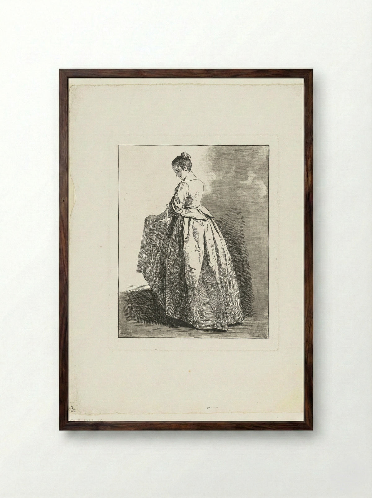 Jong meisje (Young Girl) - Michel Barthélémy Ollivier - Framed Print Dark Wood