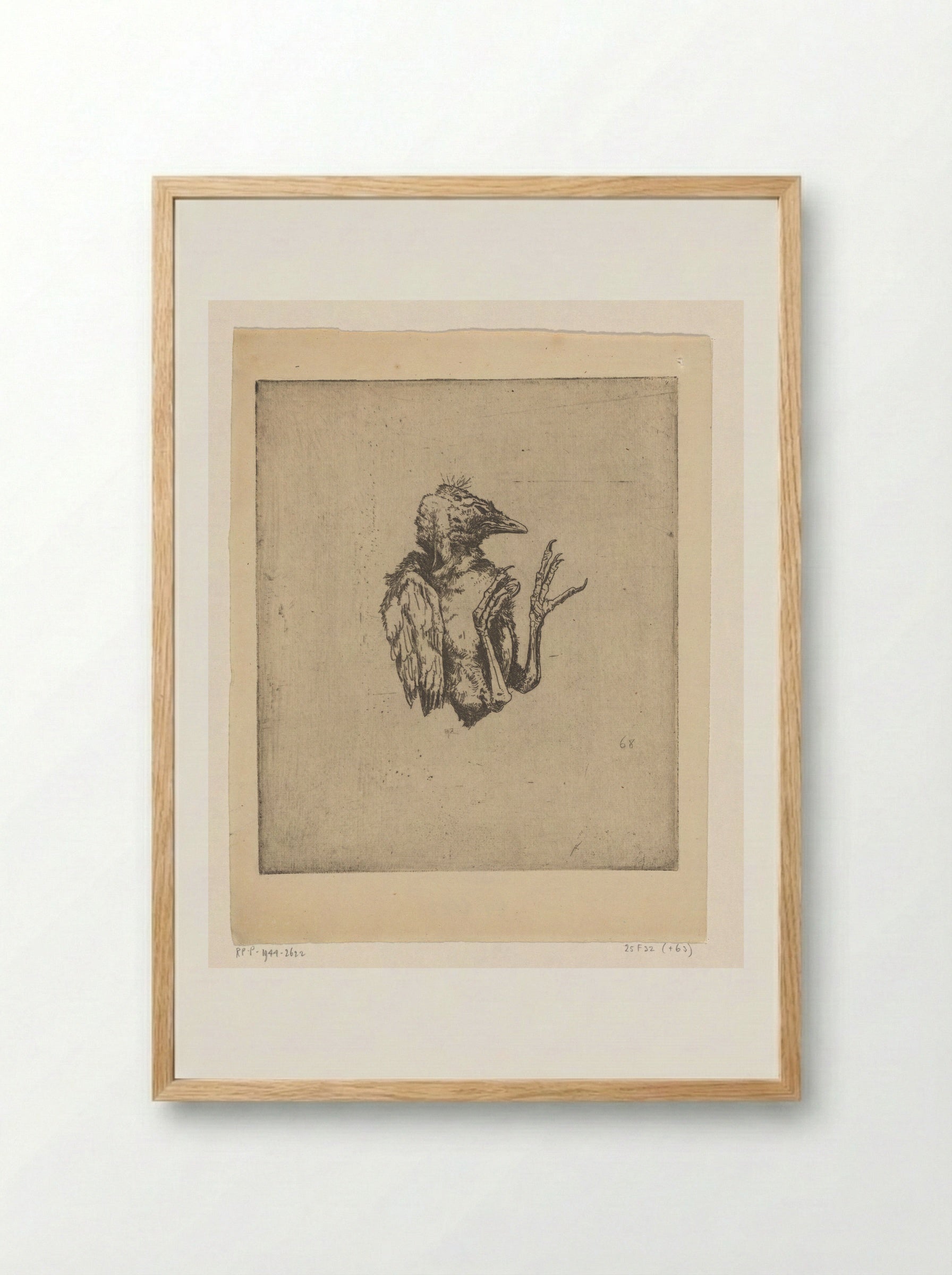 Jonge dode vogel - Philip Zilcken - Framed Print Wood