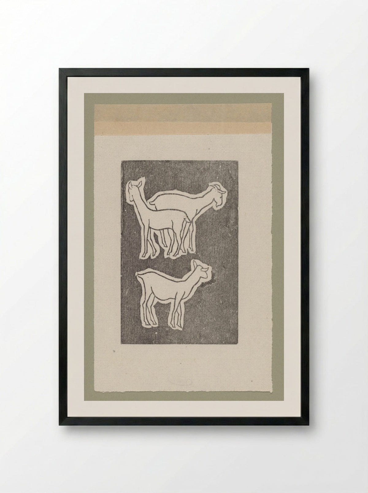 Jonge geiten (Young Goats) - Aristide Maillol - Framed Print Black