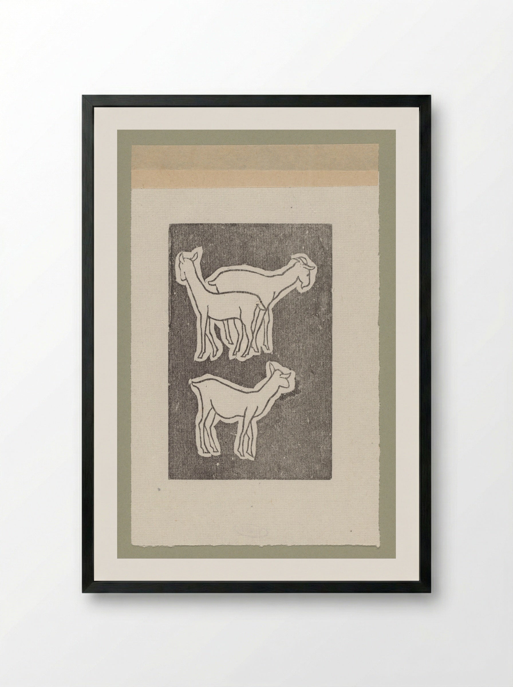 Jonge geiten (Young Goats) - Aristide Maillol - Framed Print Black