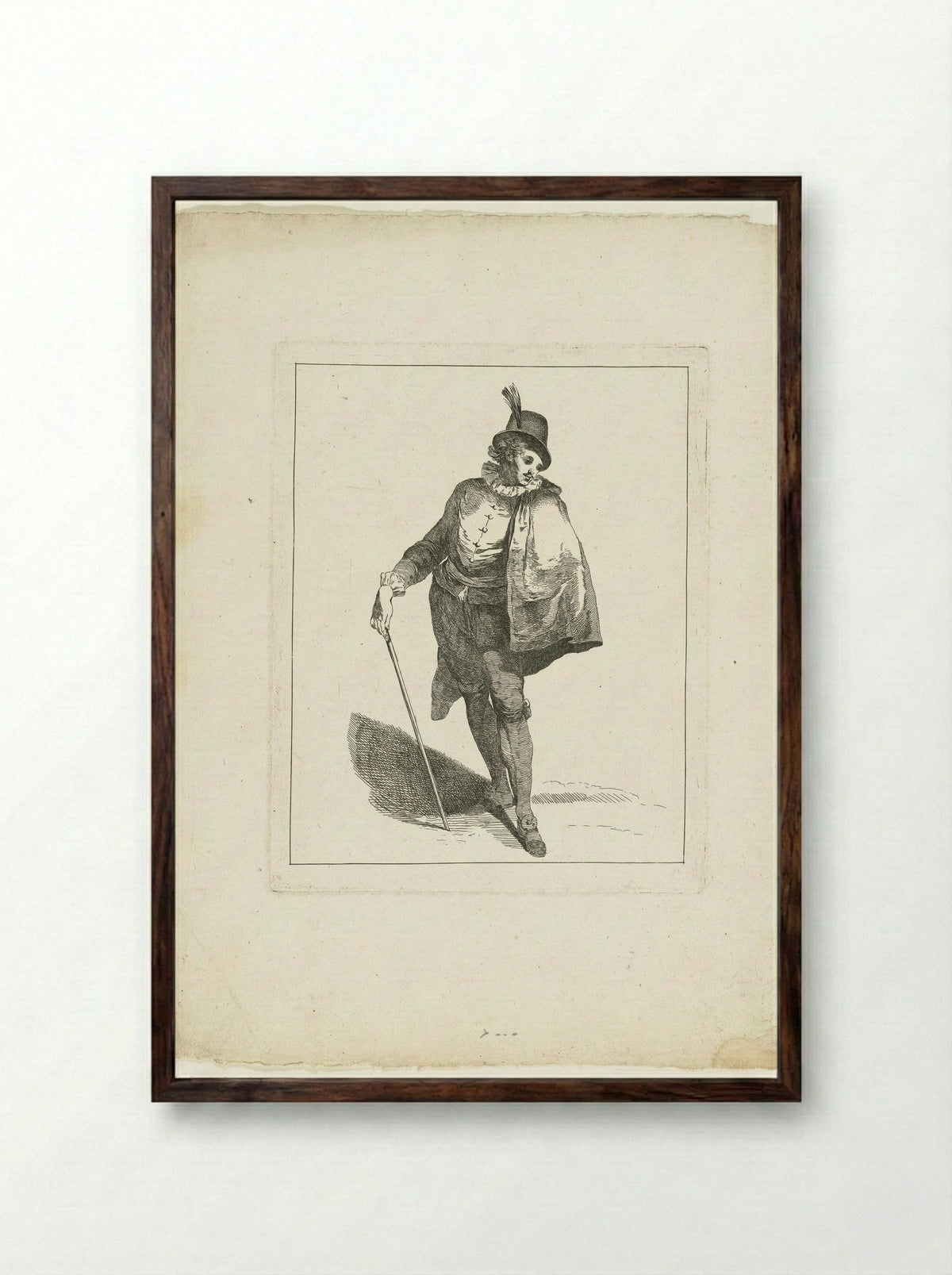 Jonge man in Spaans kostuum - Michel Barthélémy Ollivier - Framed Print Dark Wood