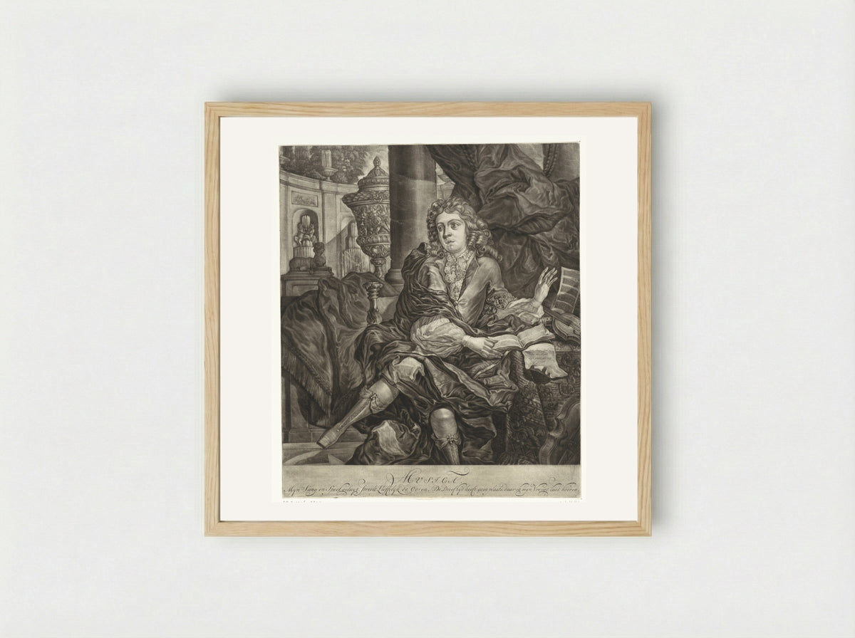 Jonge man met muziekinstrumenten - Arnoud van Halen - Framed Print Wood