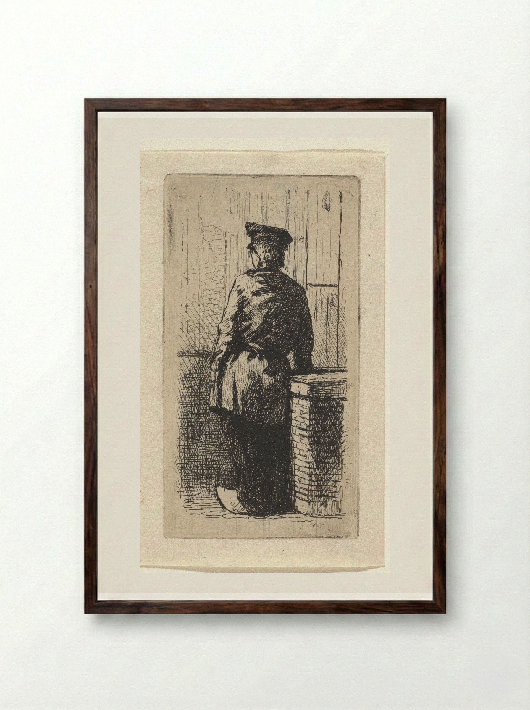 Jonge man op klompen (Young Man in Clogs) - Jan Weissenbruch - Framed Print Dark Wood
