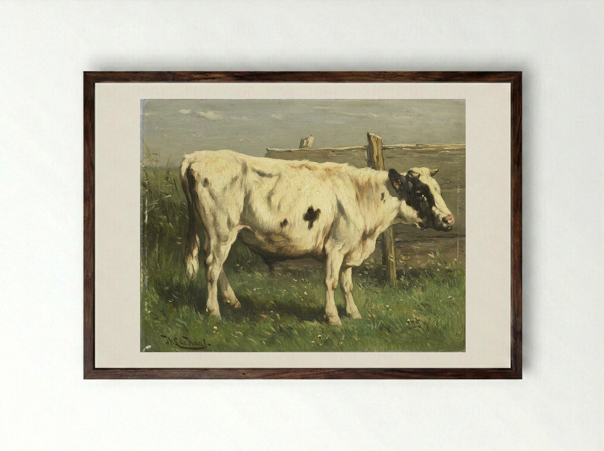 Jonge stier (Young Bull) - Johannes Hubertus Leonardus de Haas - Framed Print Dark Wood