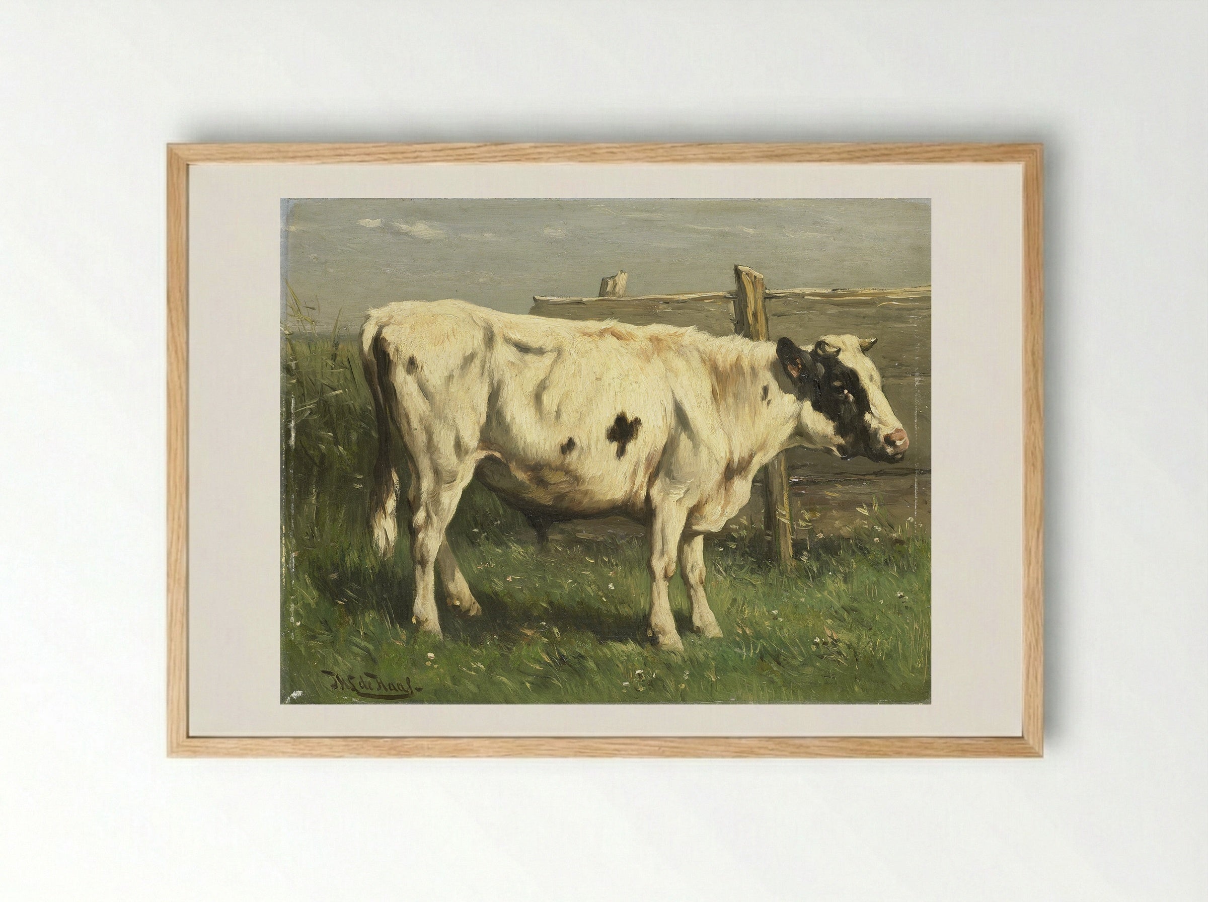 Jonge stier (Young Bull) - Johannes Hubertus Leonardus de Haas - Framed Print Wood
