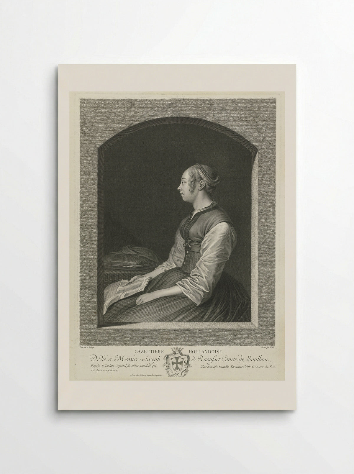Jonge vrouw in bed met liefdespijn - Gesina ter Borch - Poster