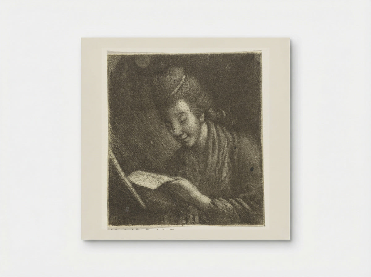 Jonge vrouw met bladmuziek - Theodorus de Roode - Poster