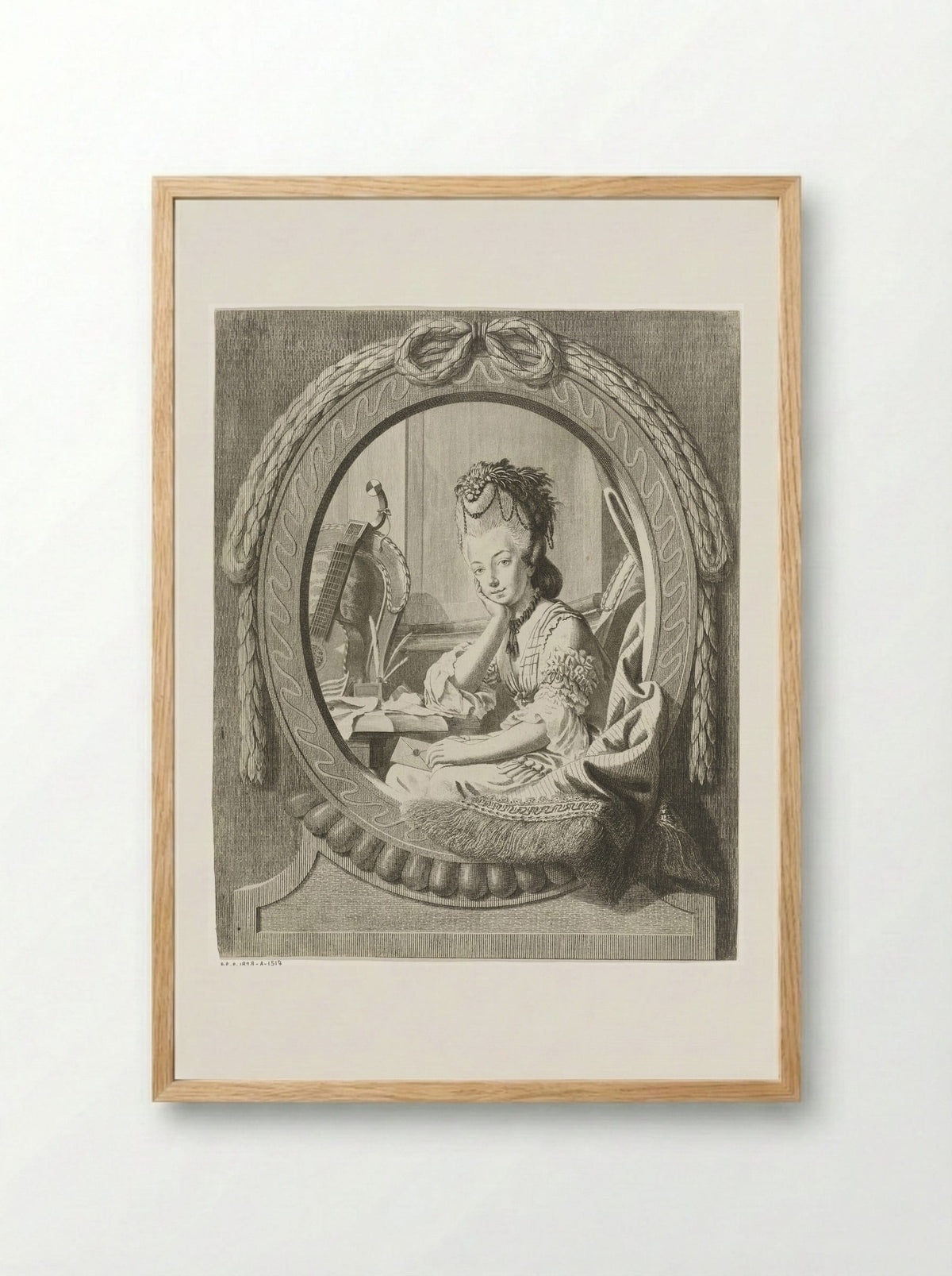 Jonge vrouw met een brief - Theodorus de Roode - Framed Print Wood
