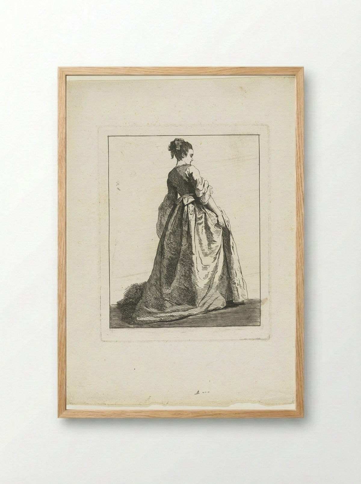 Jonge vrouw op de rug gezien - Michel Barthélémy Ollivier - Framed Print Wood