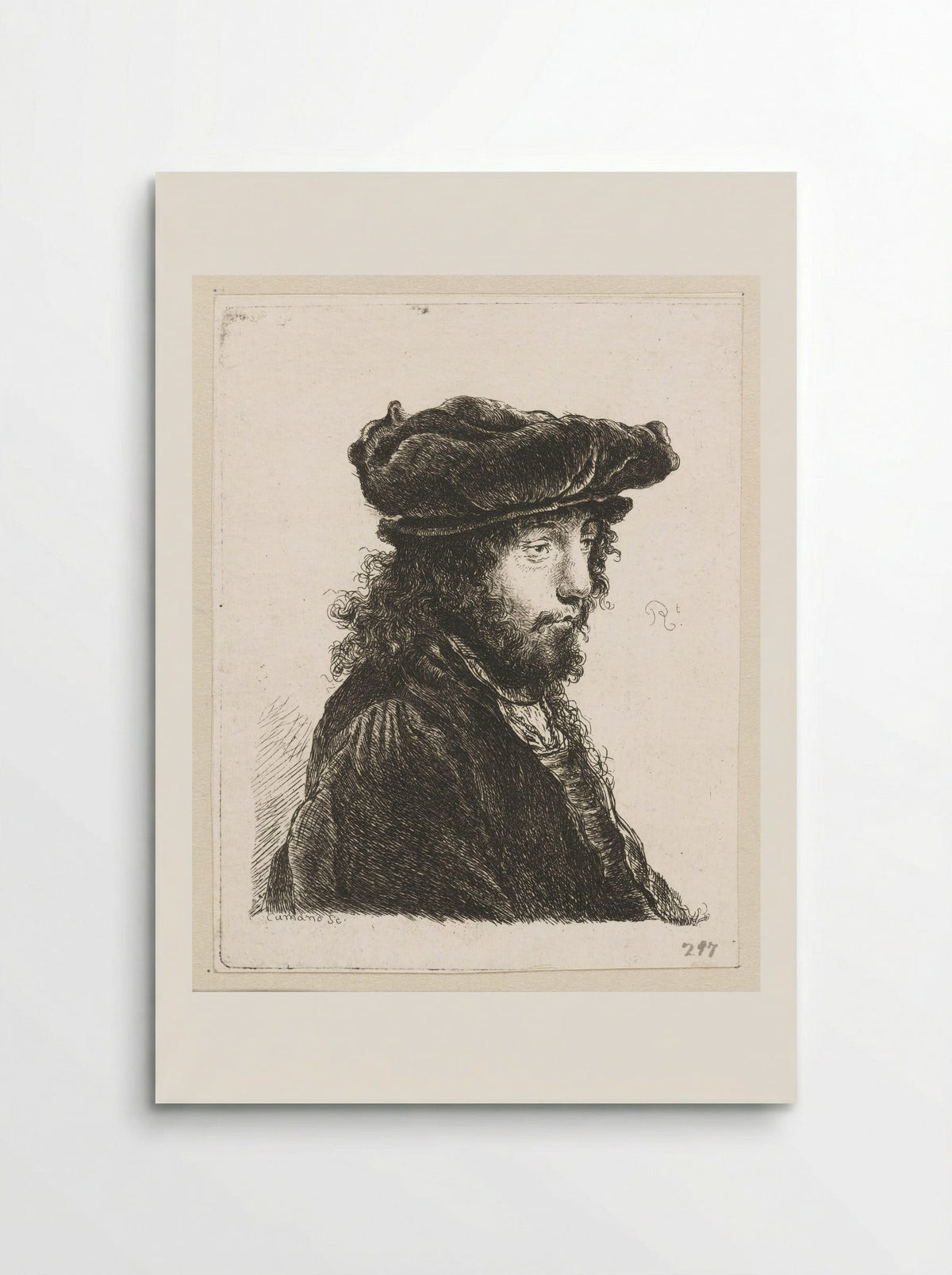 Jongeman met baard en pet - Constantino Cumano - Poster