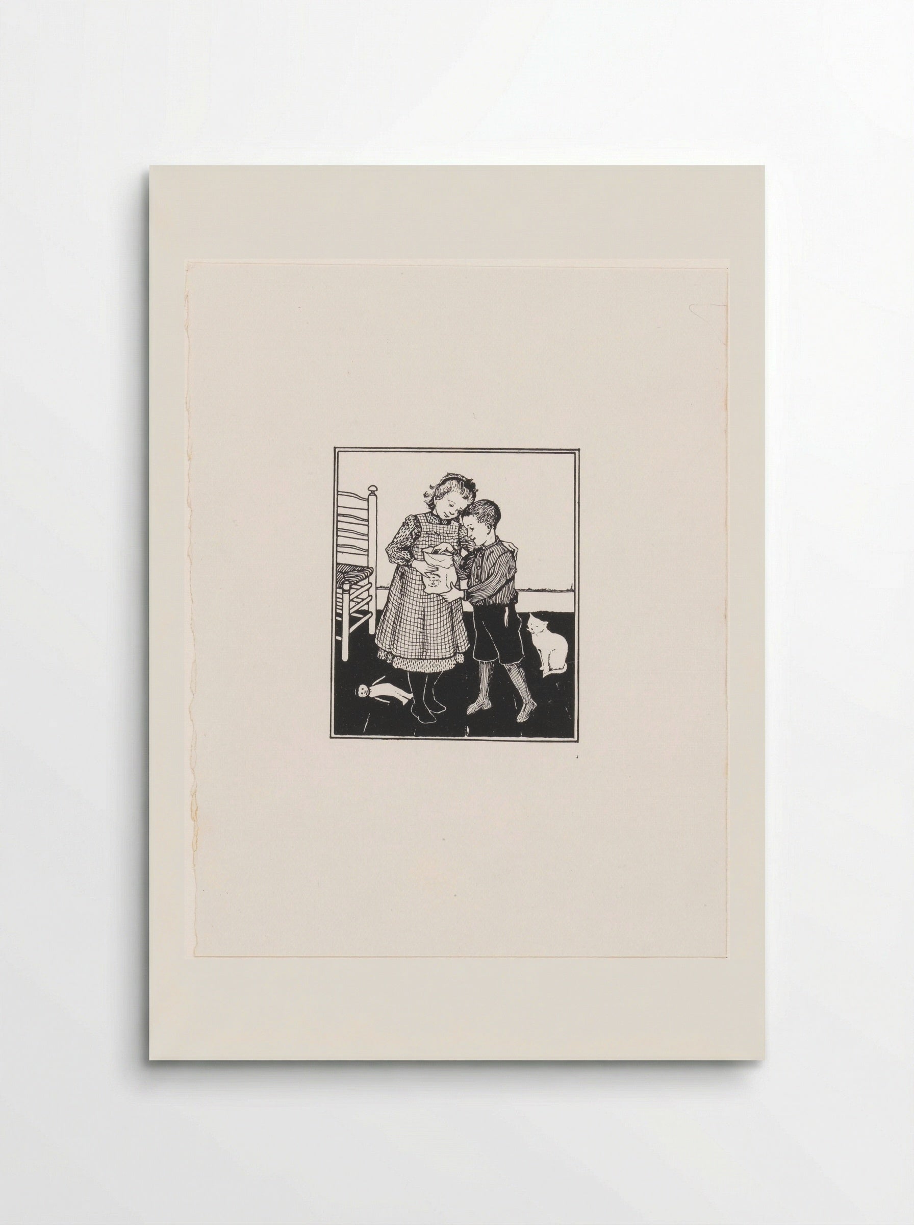 Jongen en meisje met een zak - Julie de Graag - Poster