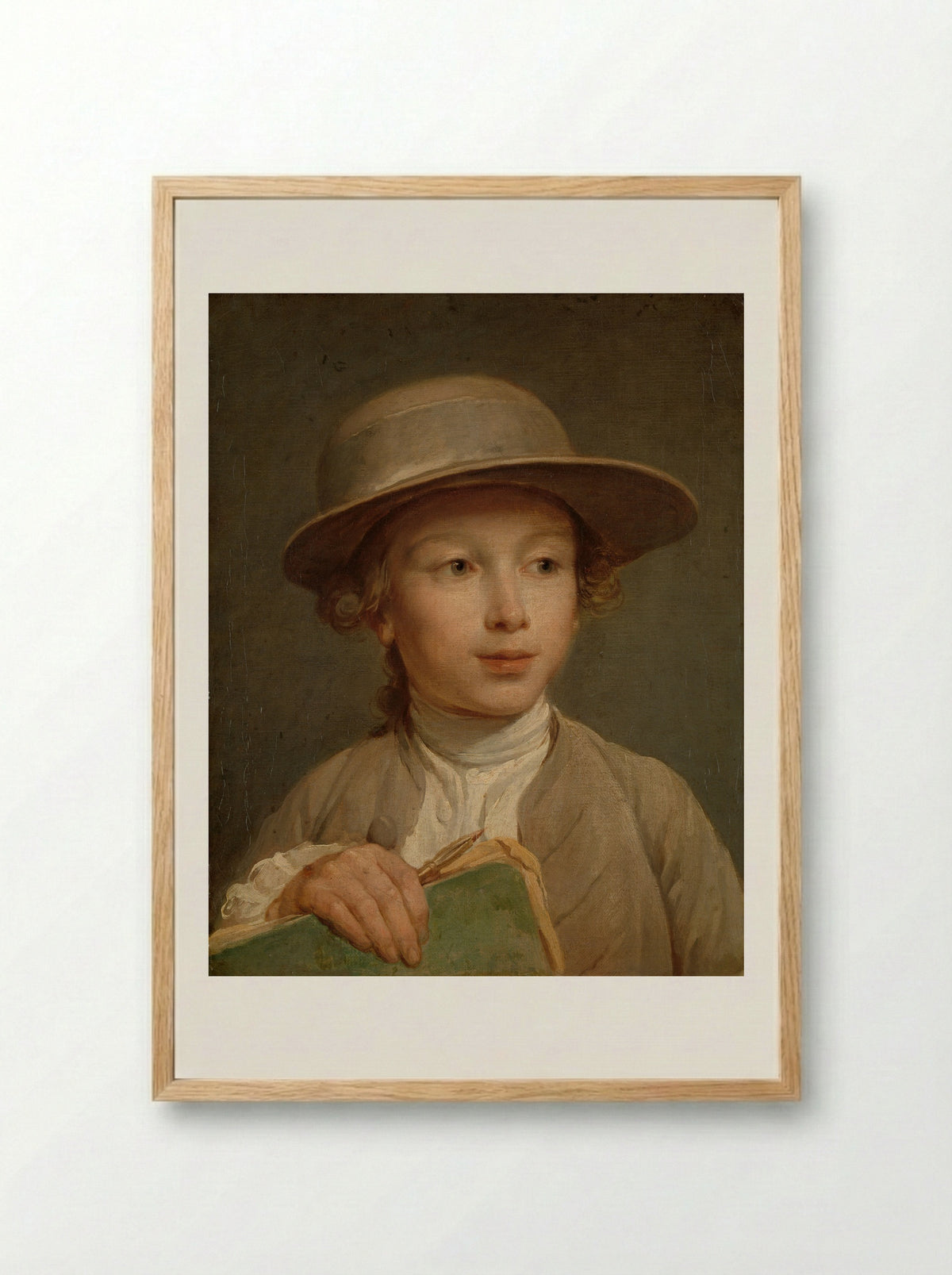 Jongen met een tekenboek - Nicolas Bernard Lépicié - Framed Print Wood