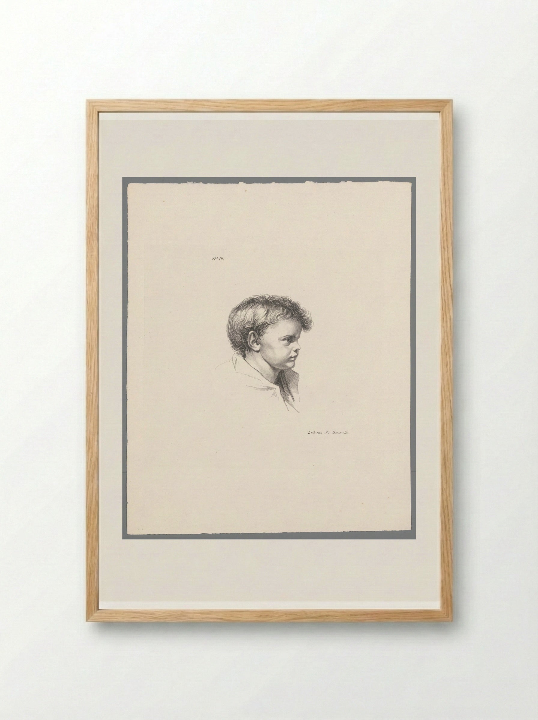 Jongen van opzij gezien - Jean Augustin Daiwaille - Framed Print Wood