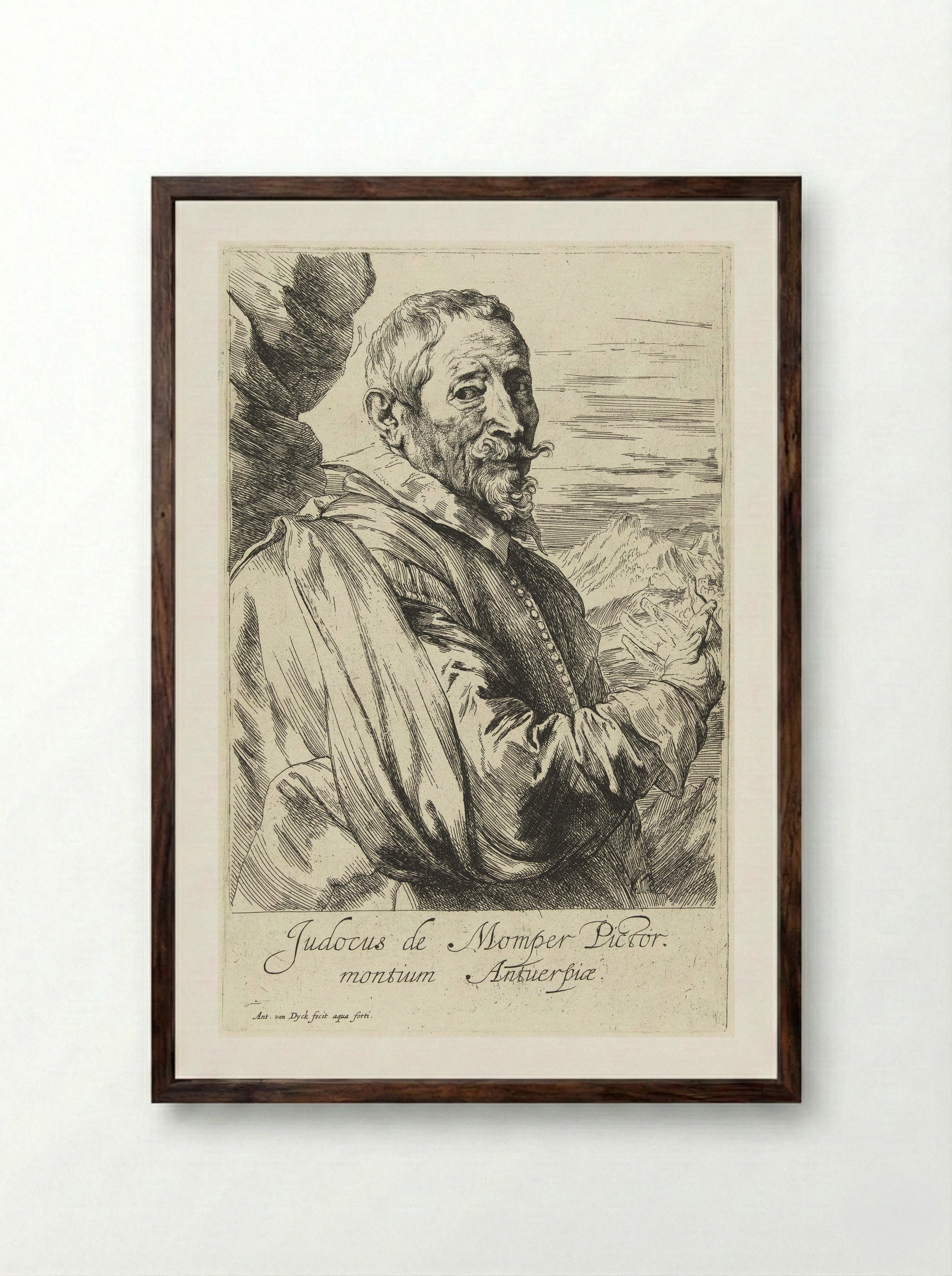 Joos de Momper - Anthony van Dyck - Framed Print Dark Wood