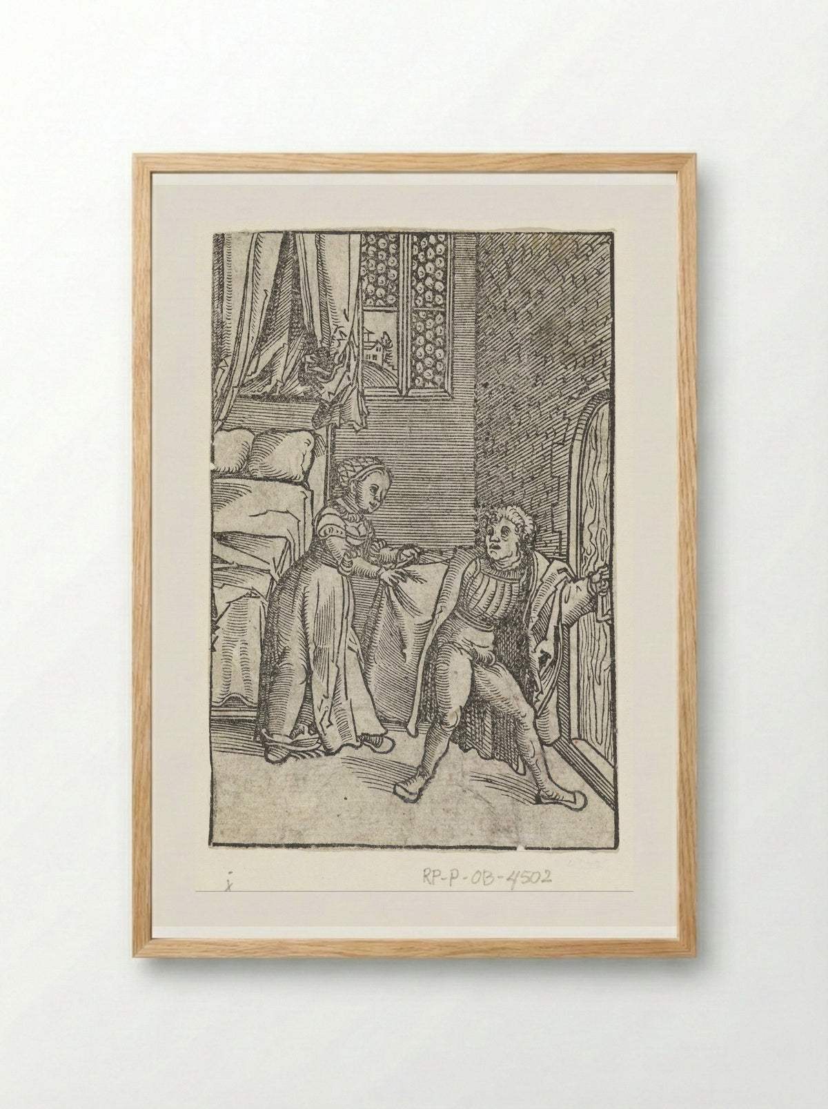Joseph Fleeing from Potiphar's Wife - Lucas Cranach the Elder - Framed Print Wood