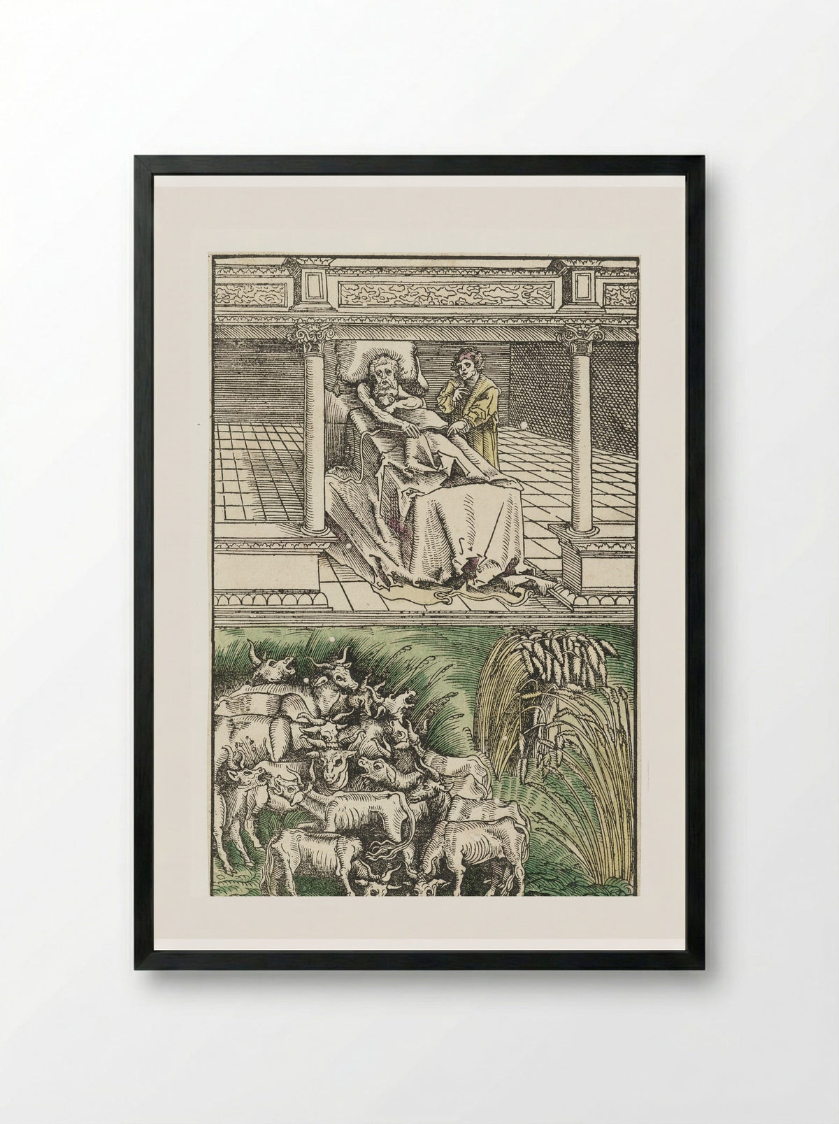 Joseph Interpreting Pharaoh's Dreams - Lucas Cranach the Elder - Framed Print Black
