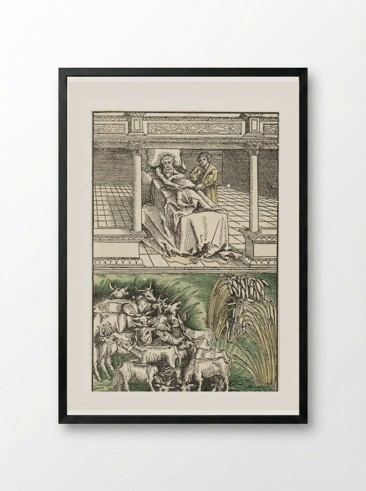 Joseph Interpreting Pharaoh's Dreams - Lucas Cranach the Elder - Framed Print Black