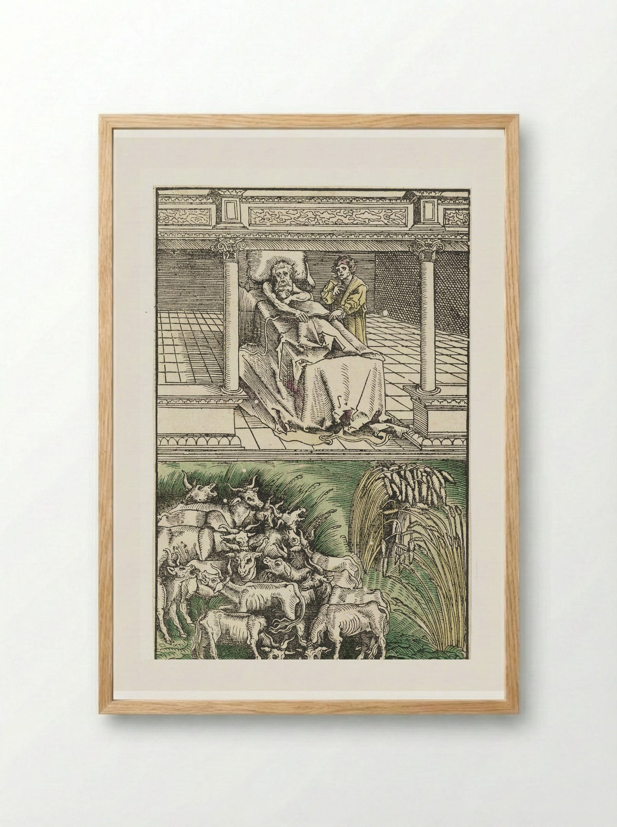 Joseph Interpreting Pharaoh's Dreams - Lucas Cranach the Elder - Framed Print Wood