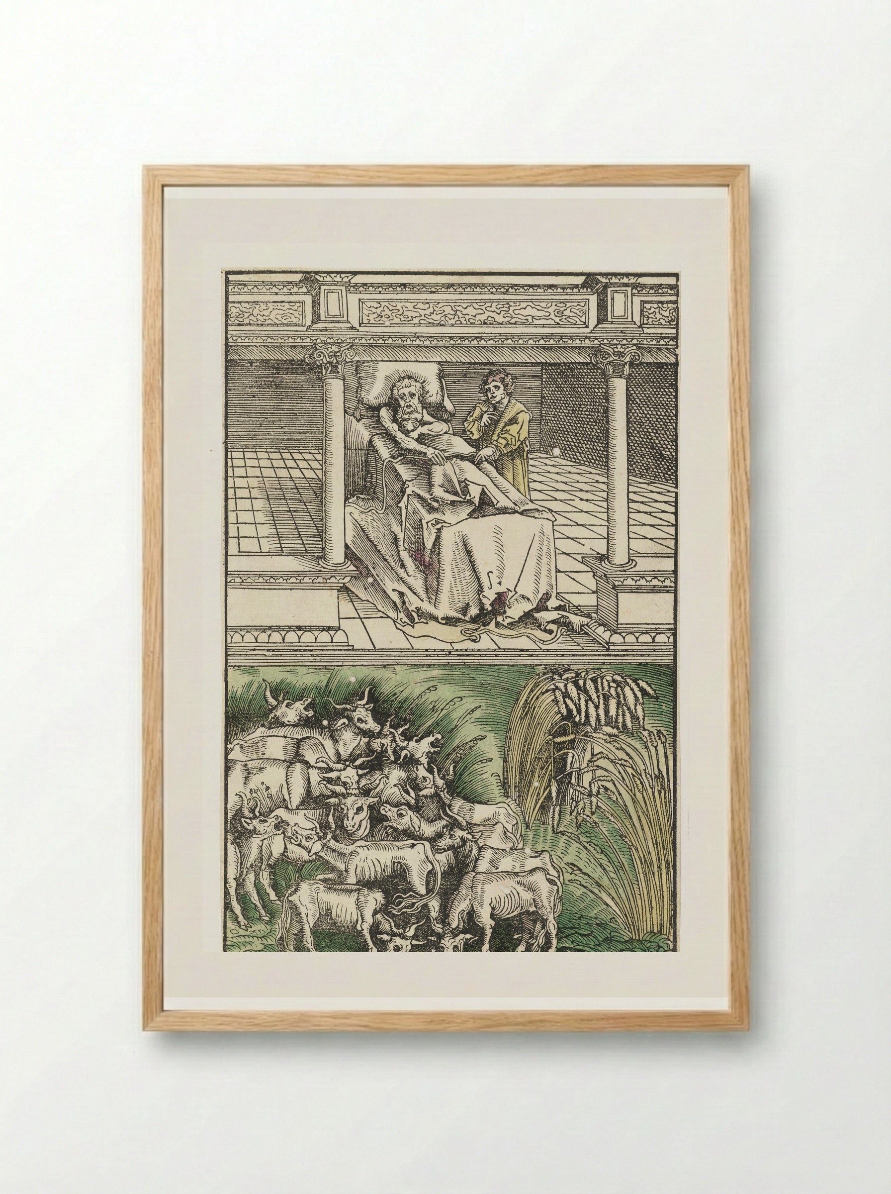 Joseph Interpreting Pharaoh's Dreams - Lucas Cranach the Elder - Framed Print Wood