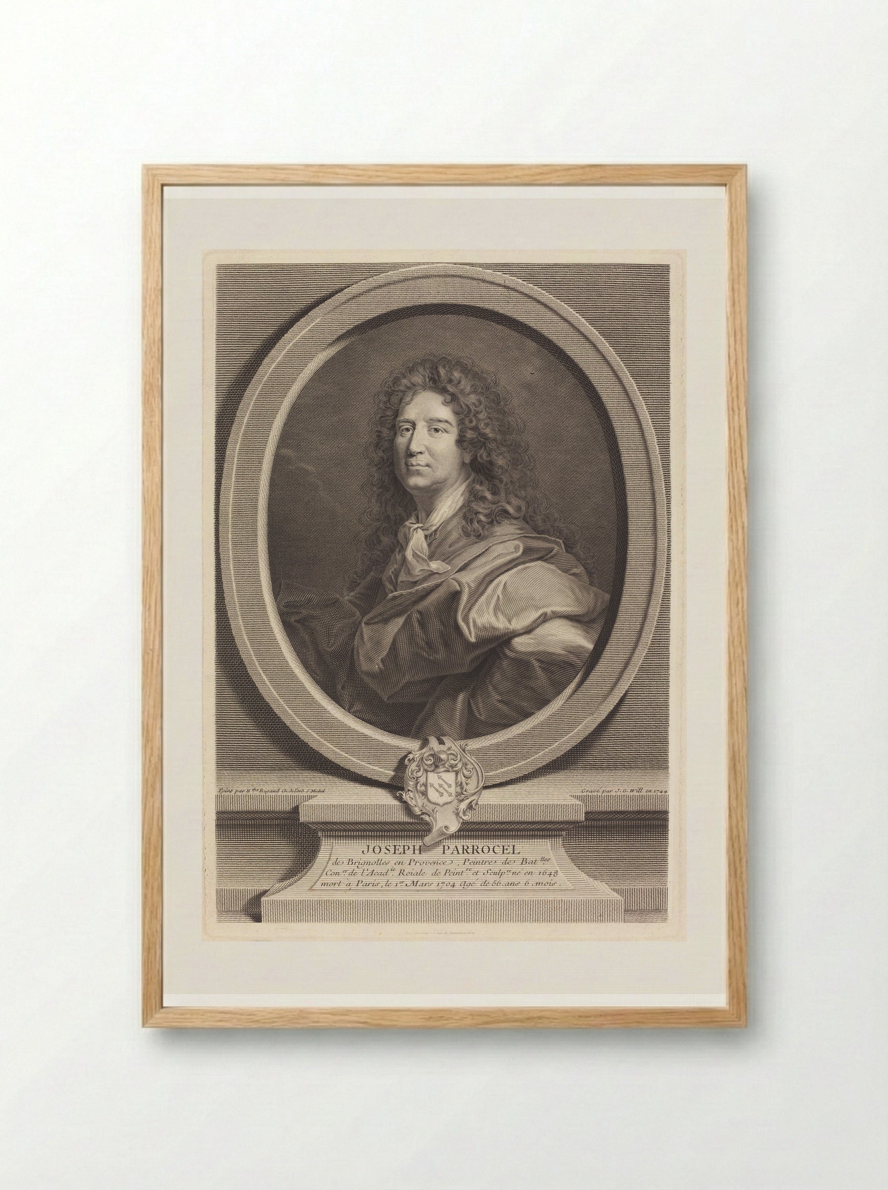 Joseph Parrocel - Johann Georg Wille - Framed Print Wood