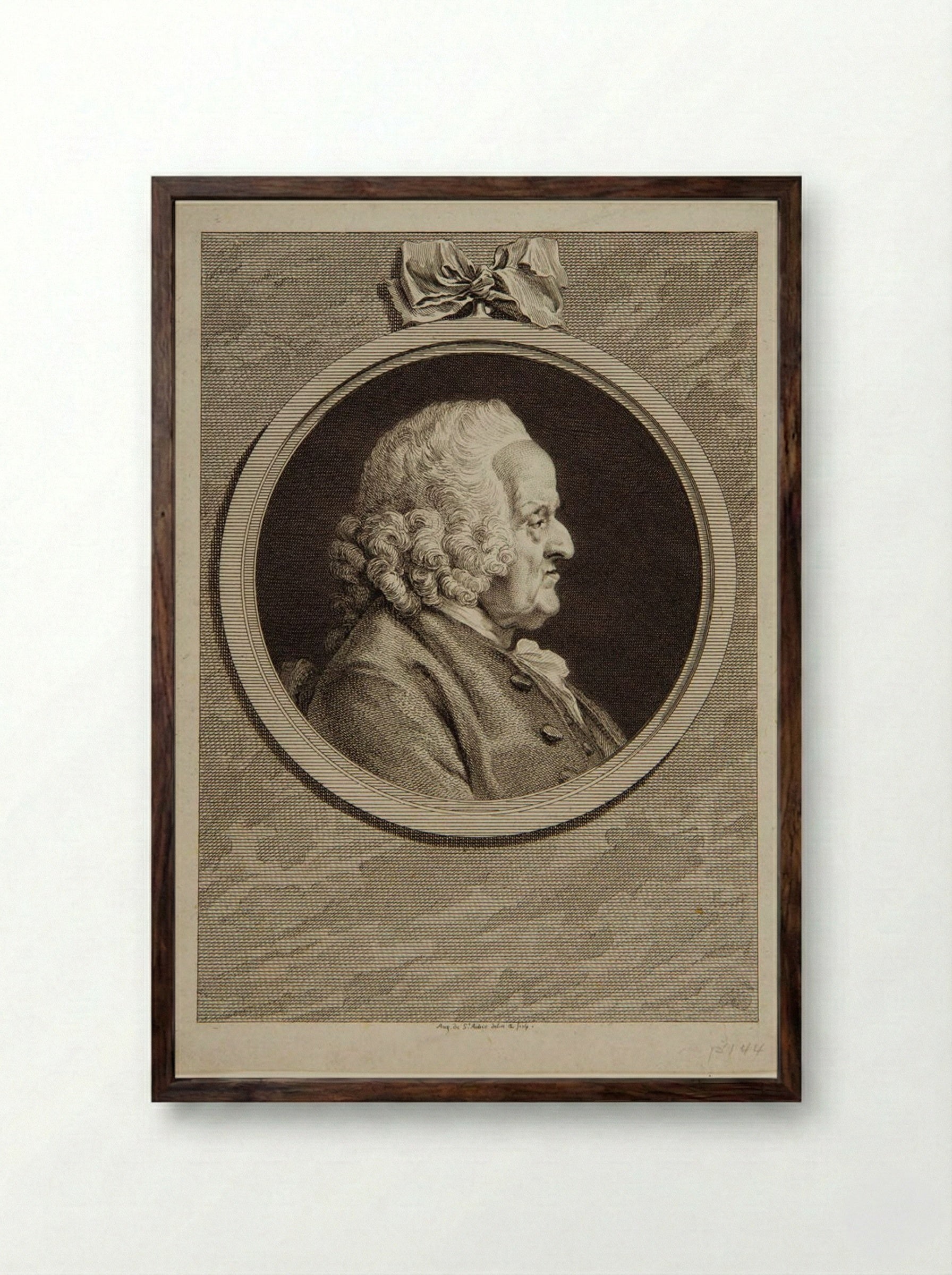 Joseph Pellerin - Augustin de Saint-Aubin - Framed Print Dark Wood