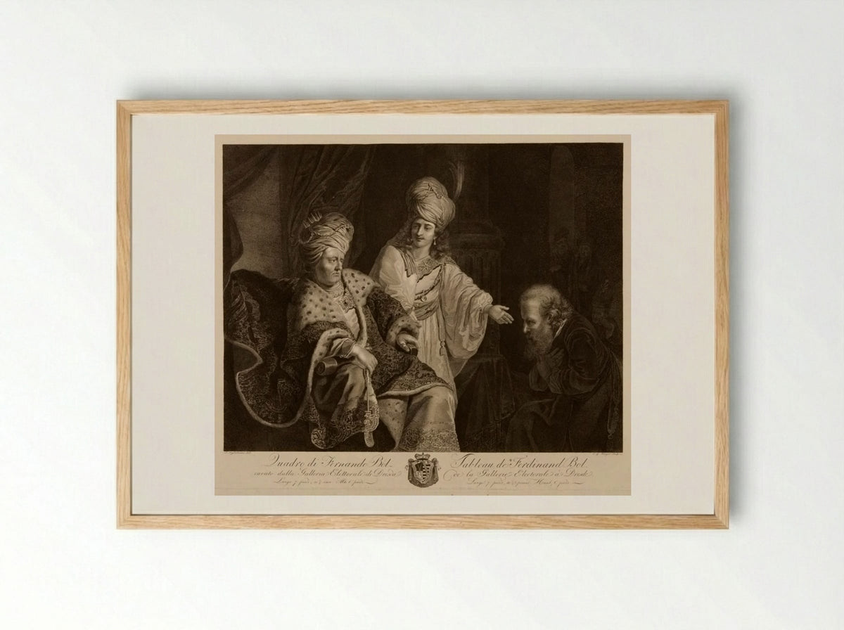 Joseph Presenting His Father to Pharaoh - Ephraim Gottlieb Krüger - Framed Print Wood