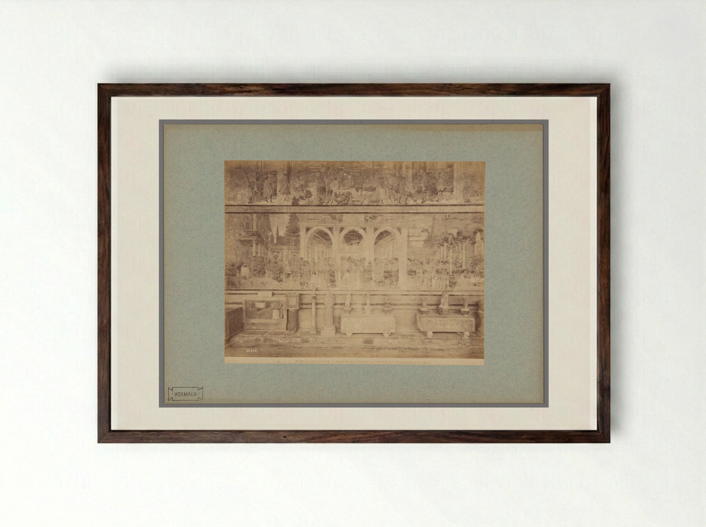 Joseph Reveals Himself to His Brothers (After Benozzo Gozzoli) - Fratelli Alinari - Framed Print Dark Wood